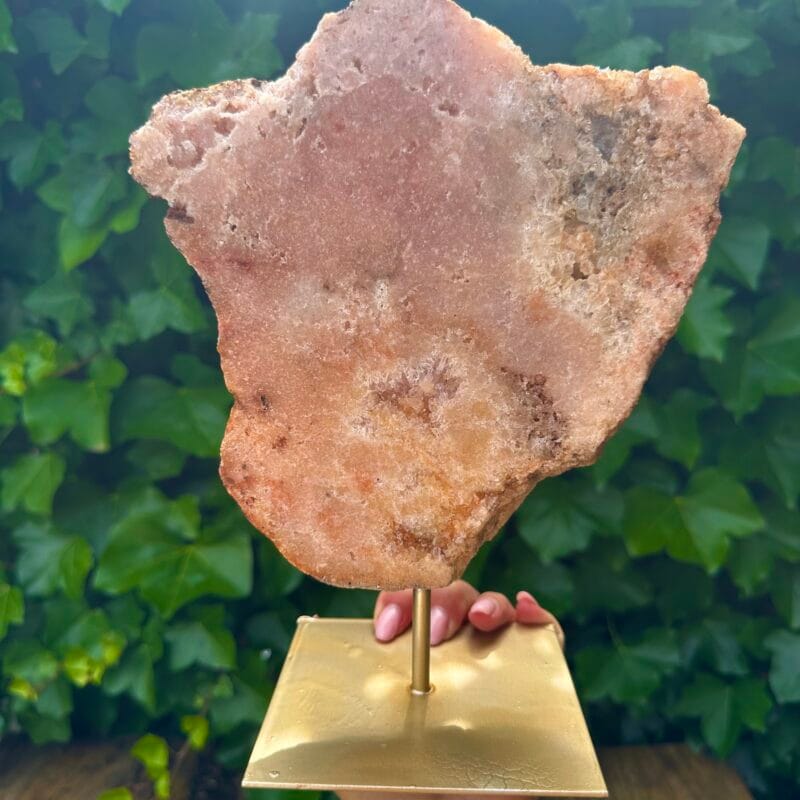 "Sunrise" Pink Amethyst on stand