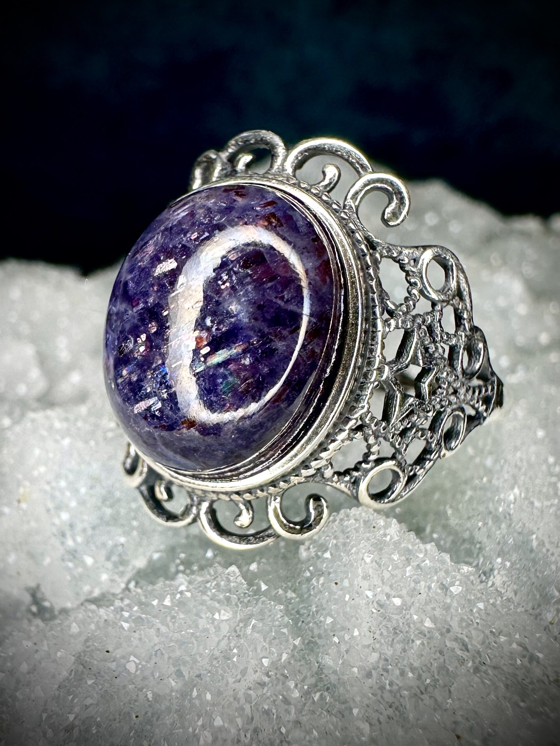 RARE Iolite x Sunstone Ring 14
