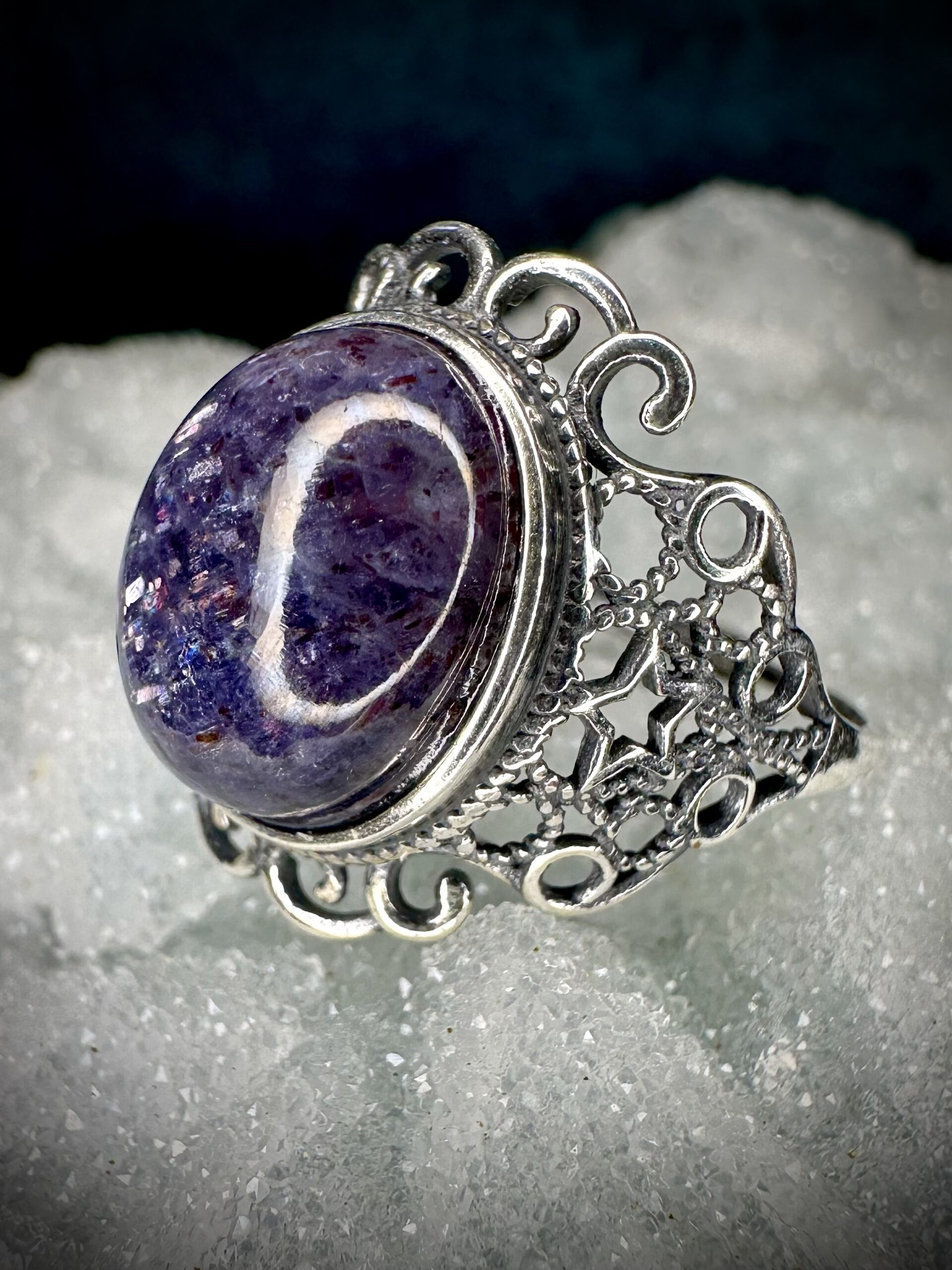 RARE Iolite x Sunstone Ring 14 - Image 3