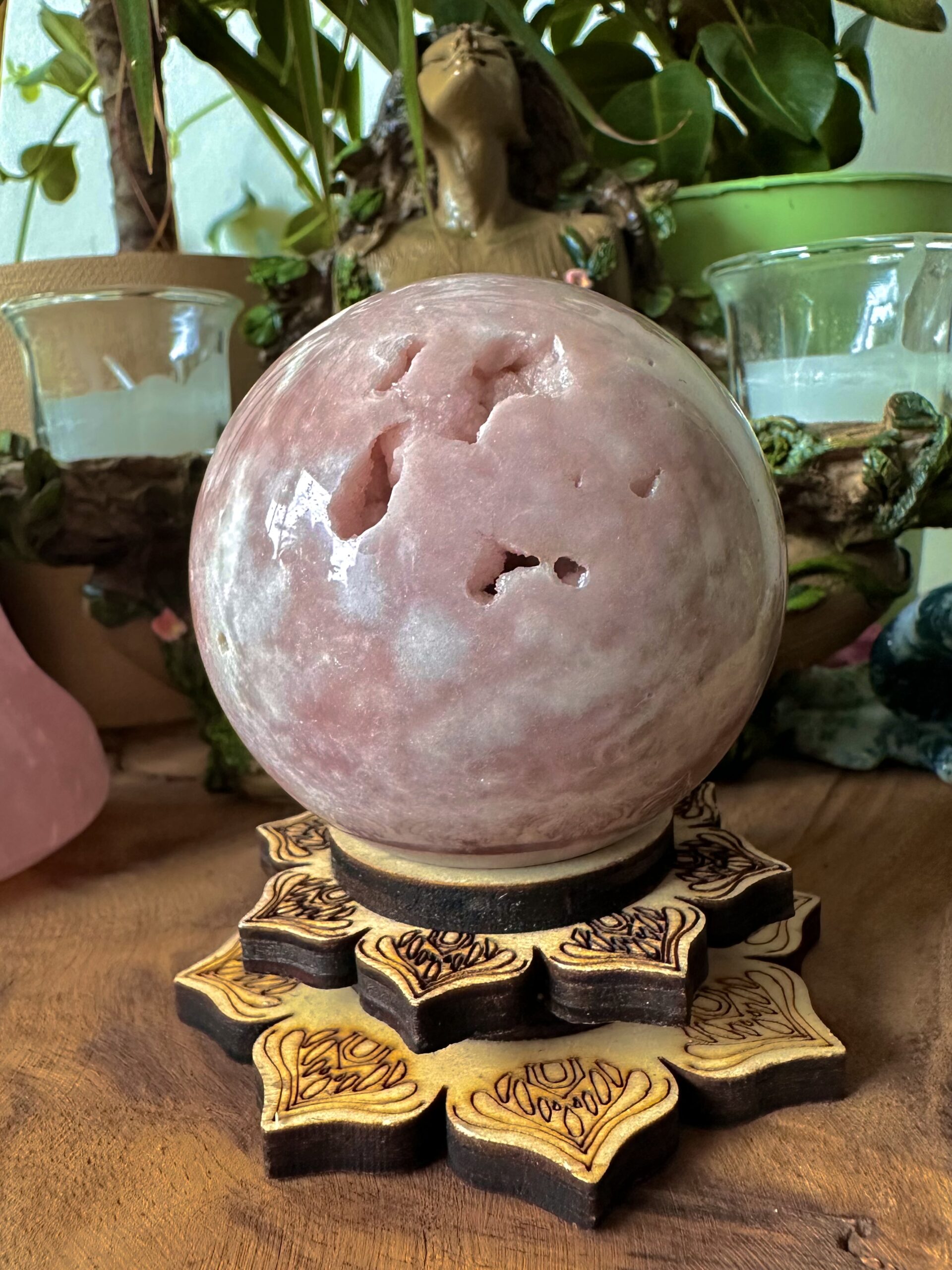 "BubbleGum" Pink Amethyst Sphere
