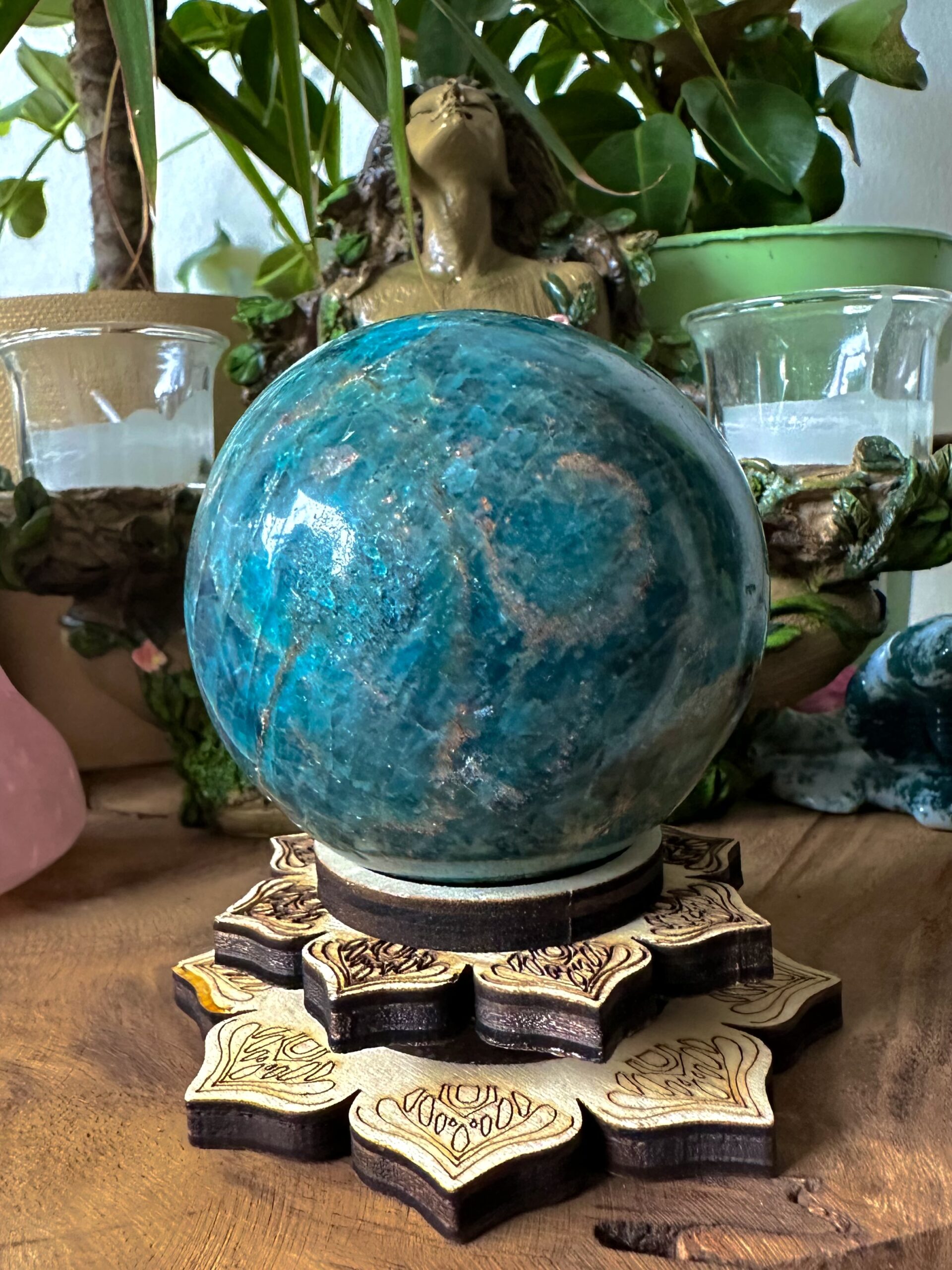 Blue Apatite Sphere