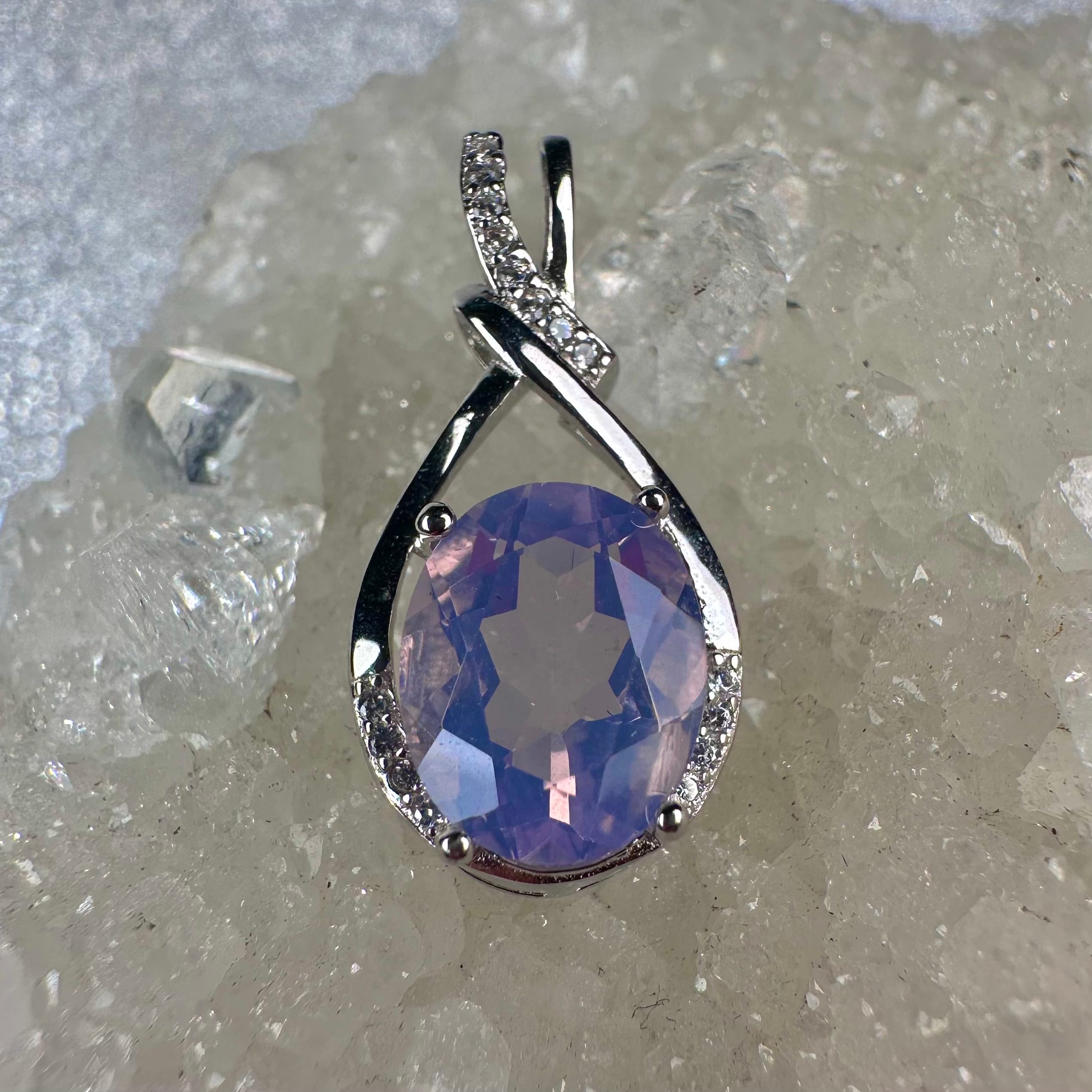 Elegant Lavender Moon Pendant