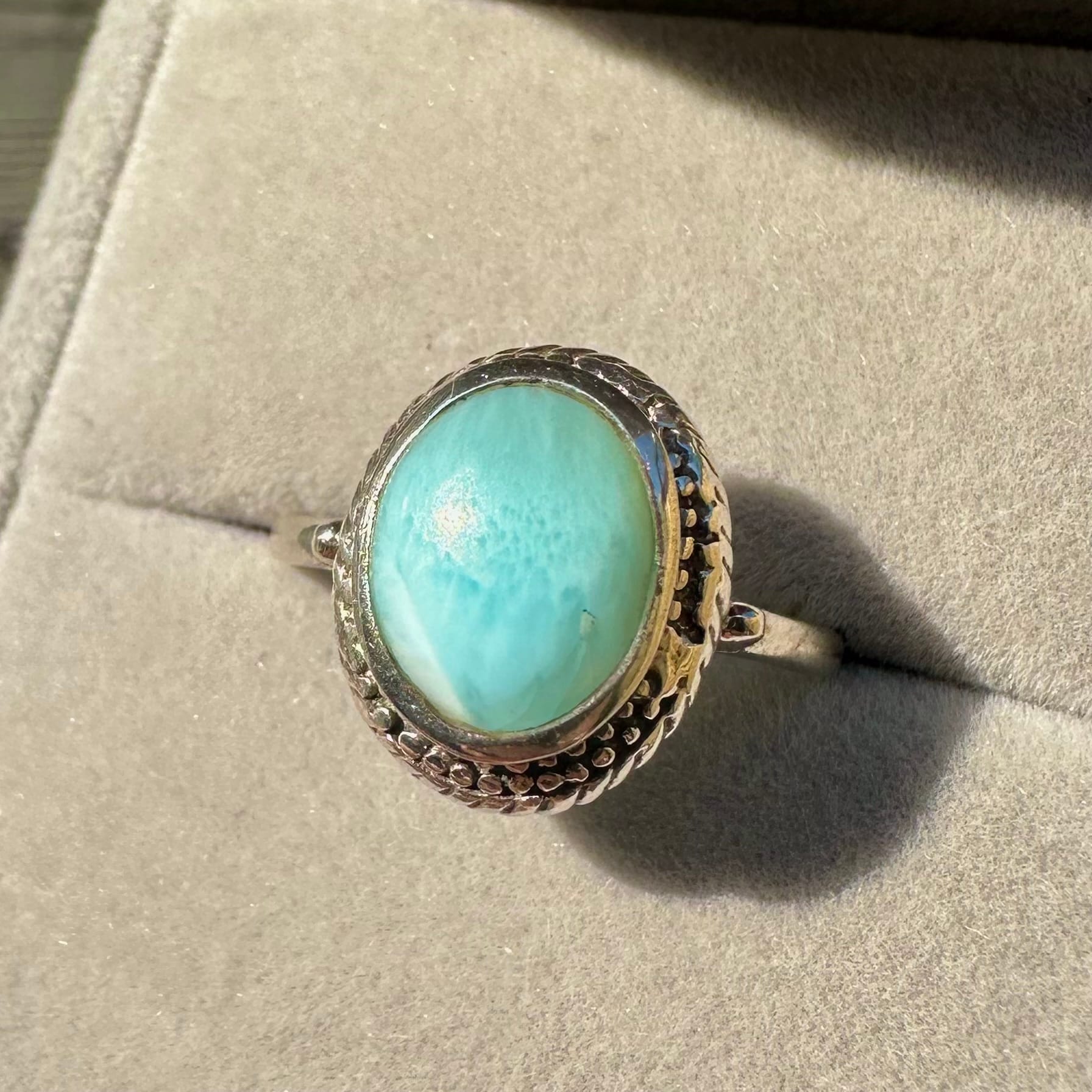 Sky Larimar Ring