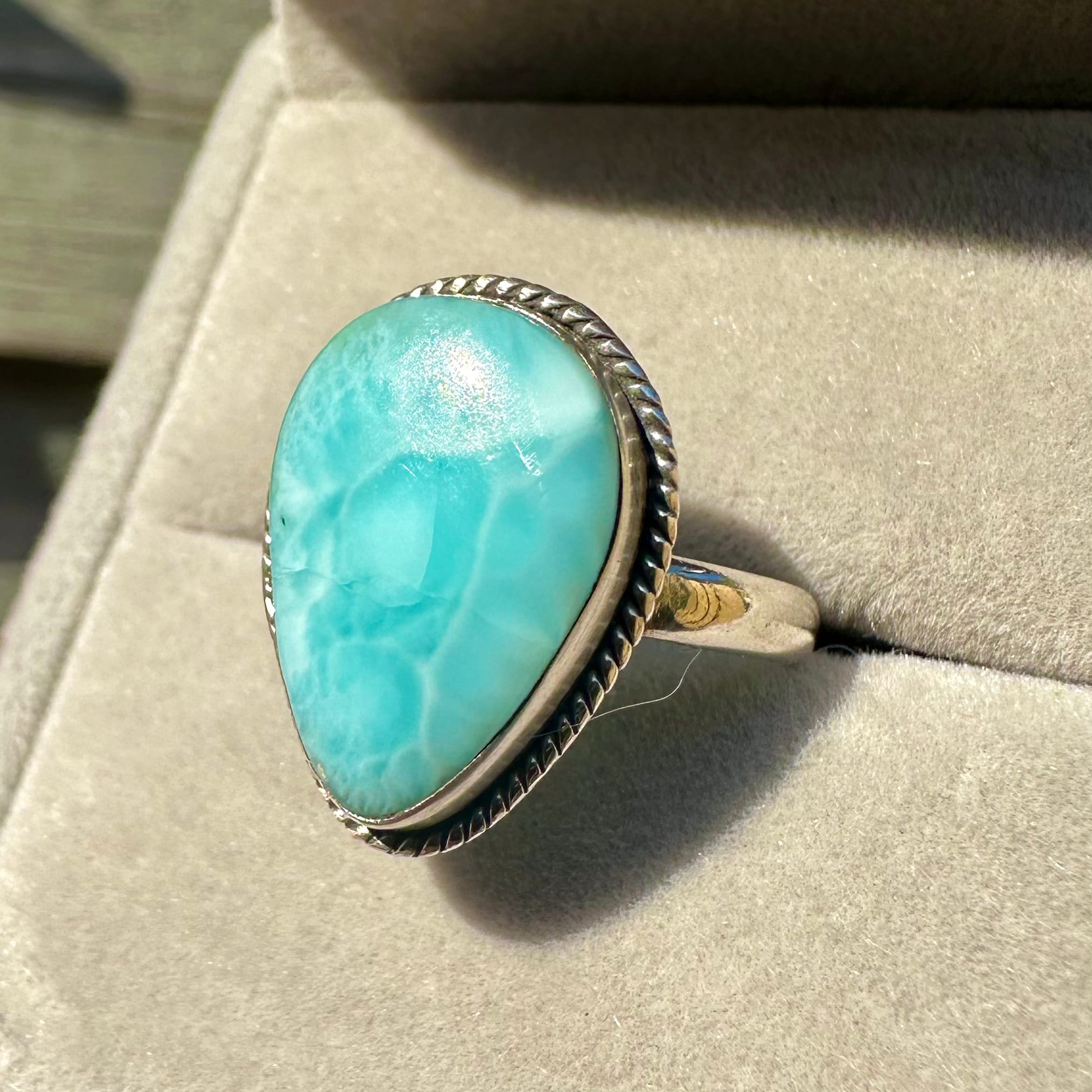 Seafoam Larimar Ring