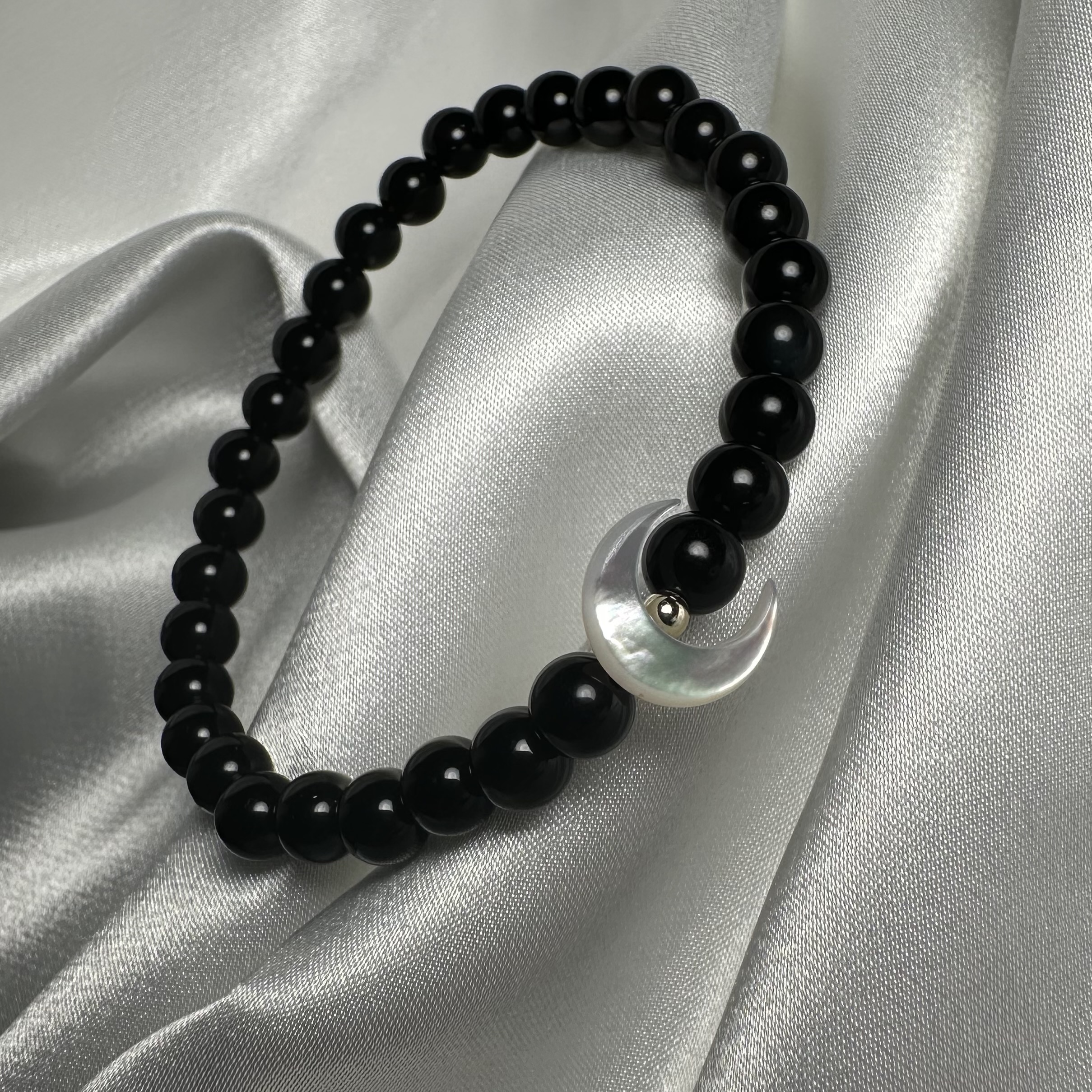 🖤 Reiki Charged Obsidian Bracelet "Moon"🖤
