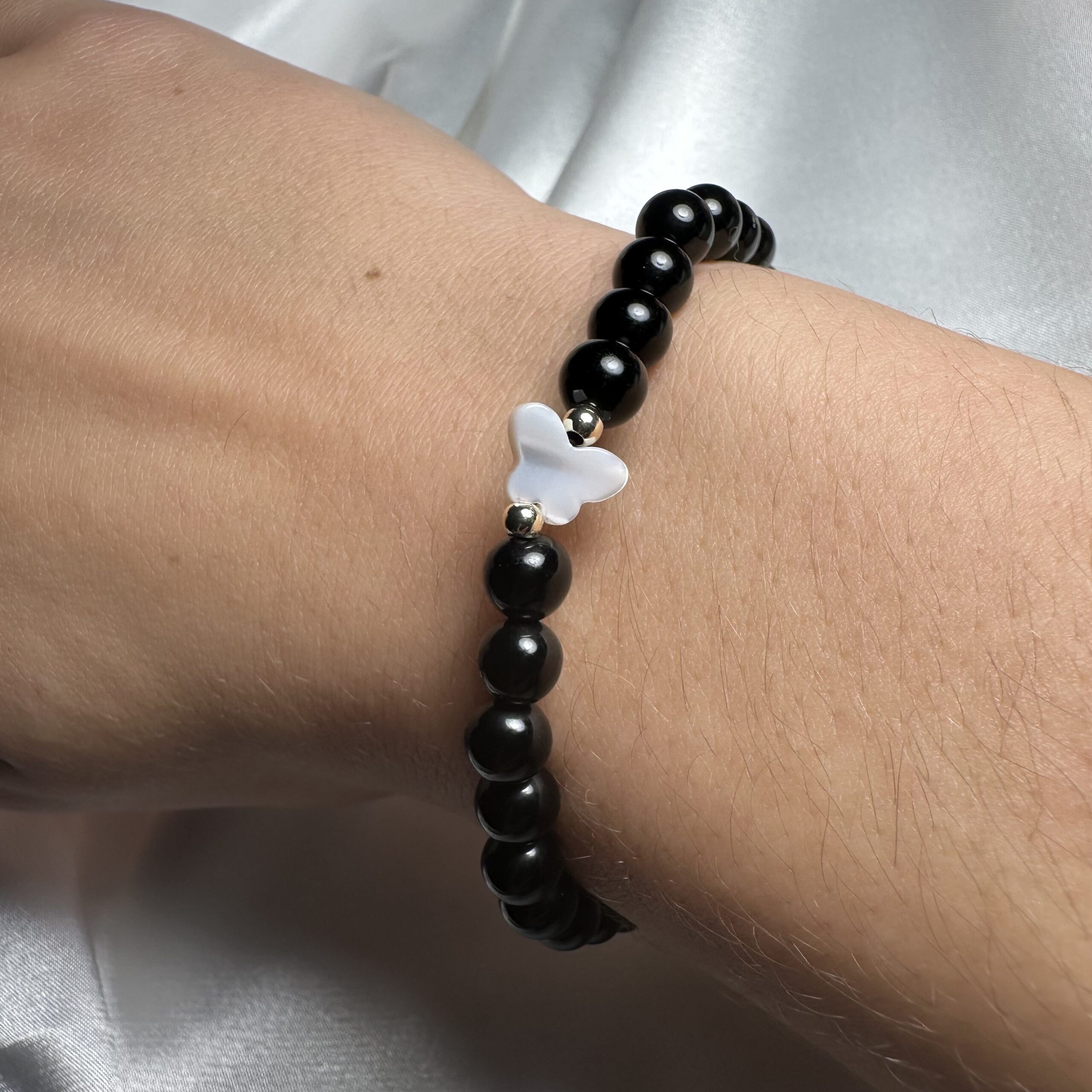 🖤 Reiki Charged Obsidian Bracelet "Butterfly" 🖤