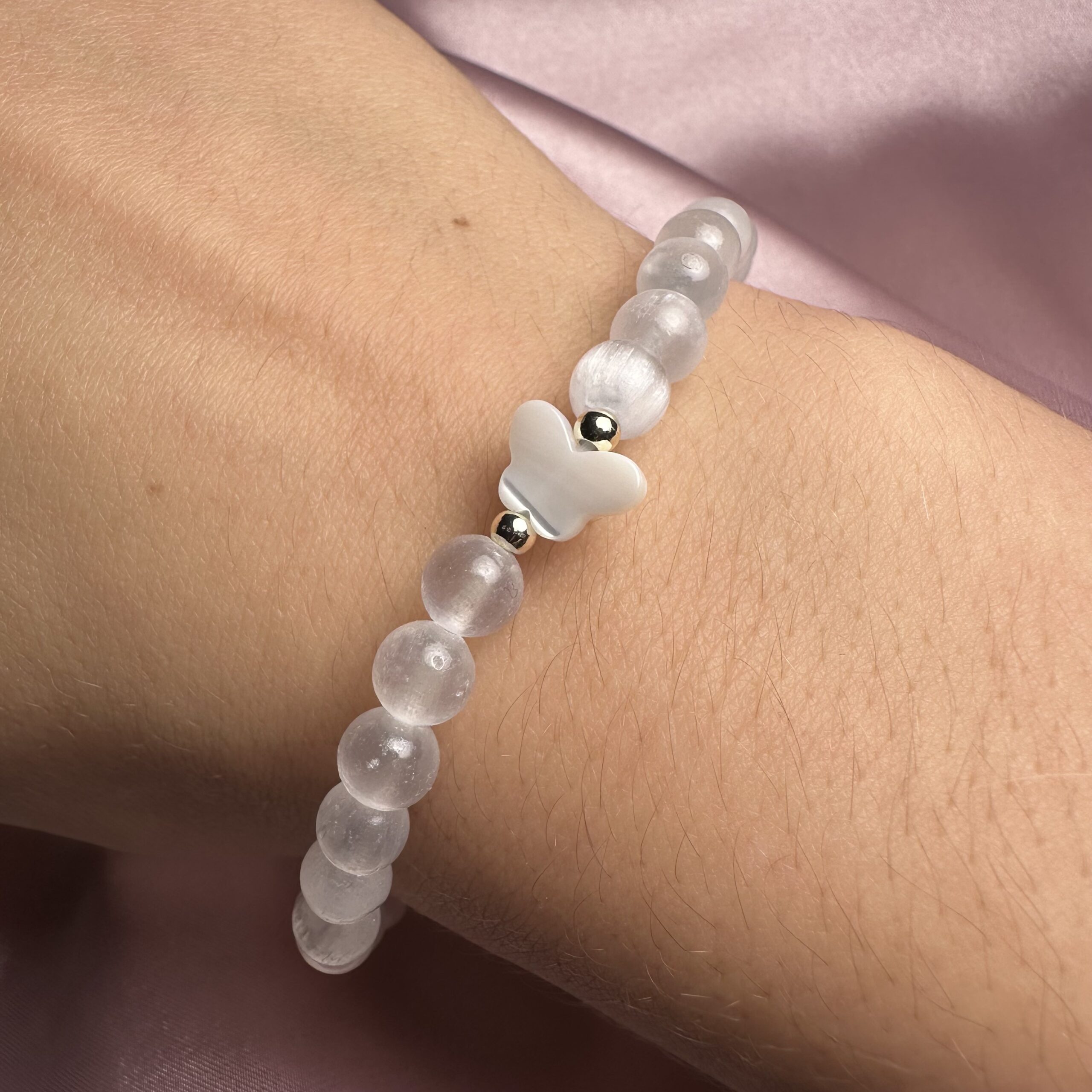 🤍 Reiki Charged Selenite Bracelet "Butterfly" 🤍