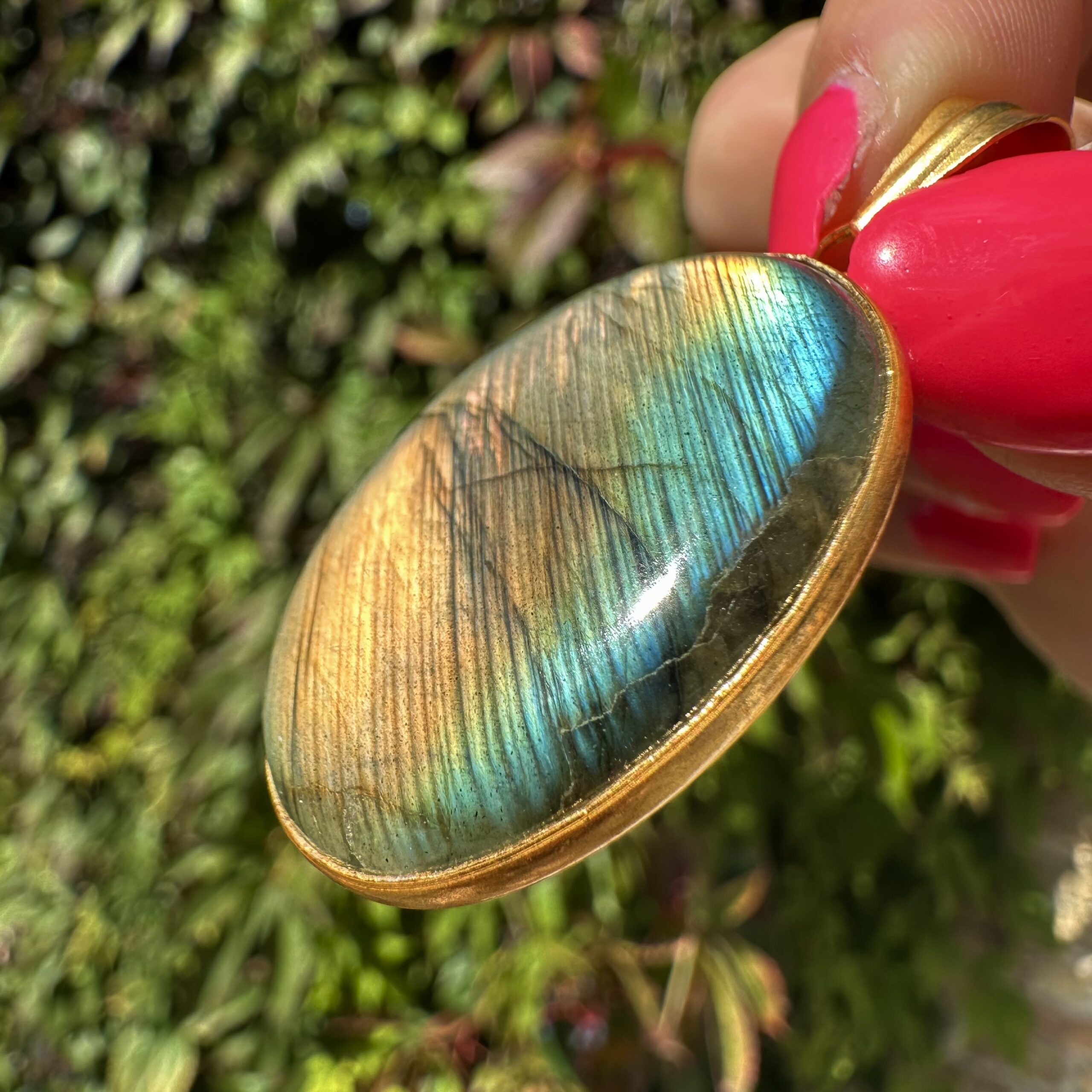 Labradorite Pendant Gold #5 - Image 2