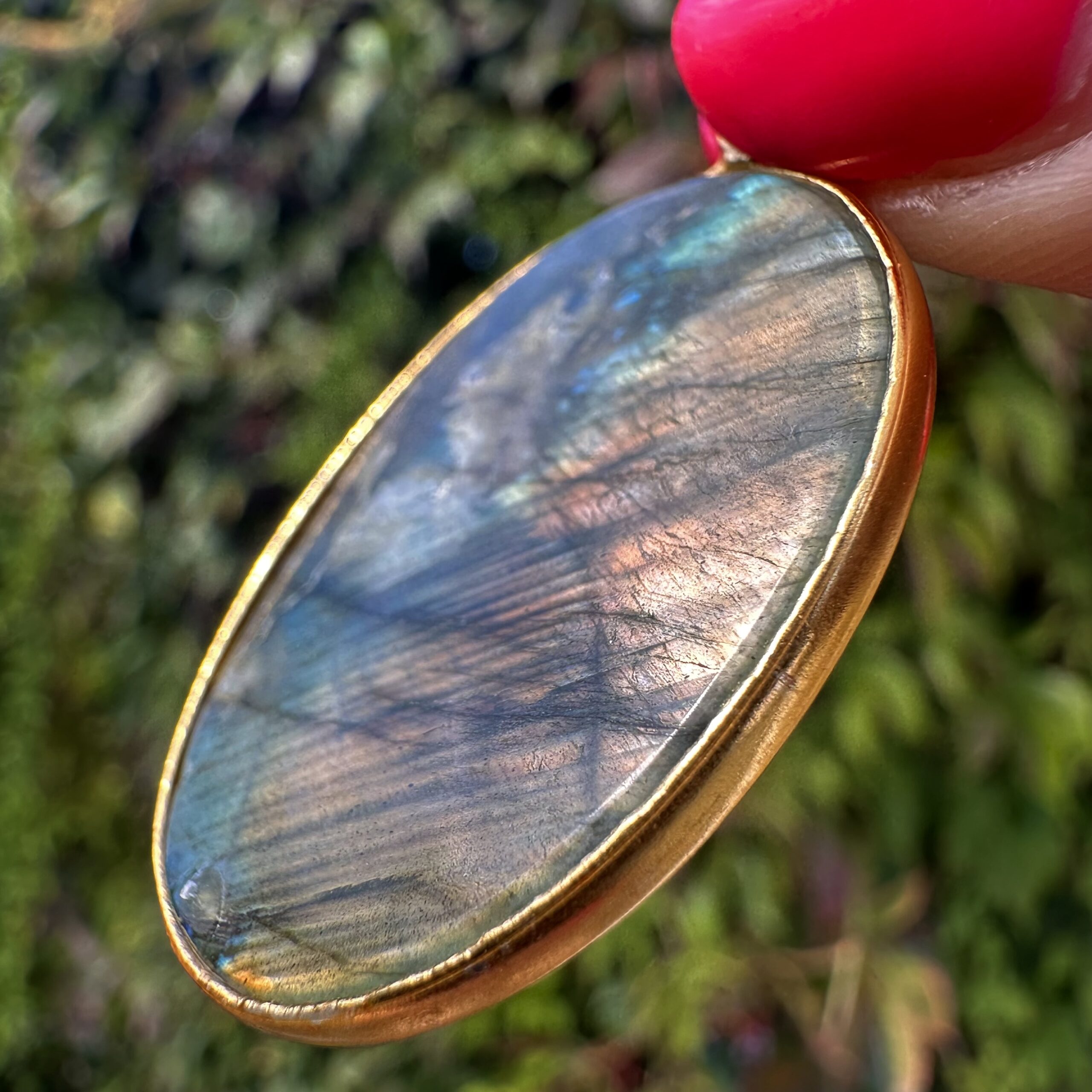 Labradorite Pendant Gold #5 - Image 4