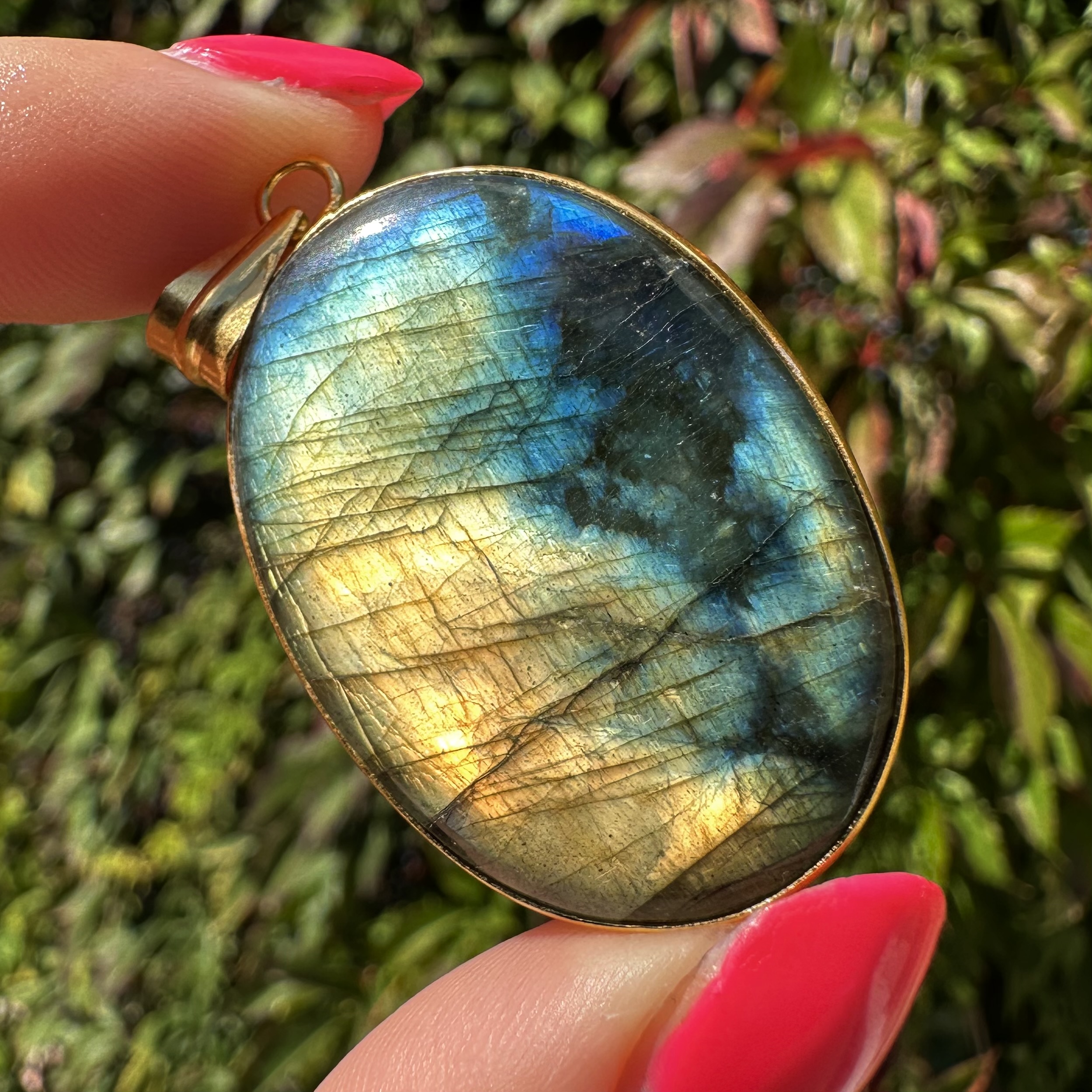 Labradorite Pendant Gold #9 - Image 2