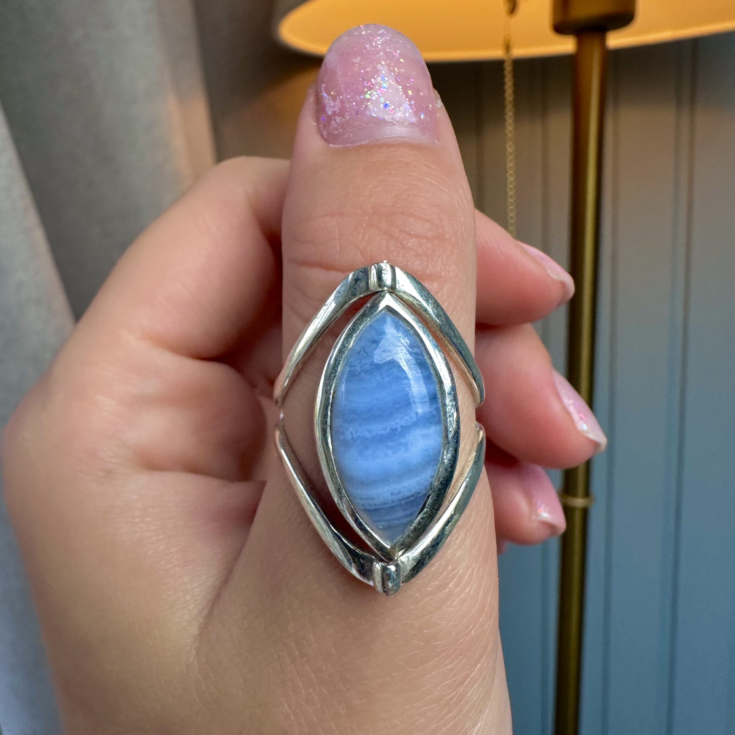 ✨2 in 1 Chaorite & Blue Lace Agate Sterling Silver Ring - Image 4