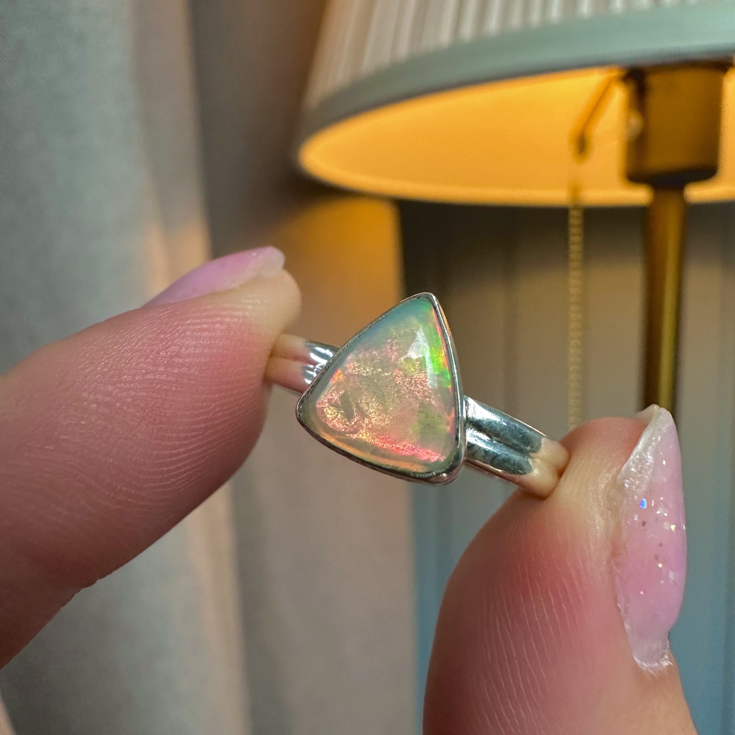 🌈 Ethiopian Opal Sterling Silver Ring - Image 4