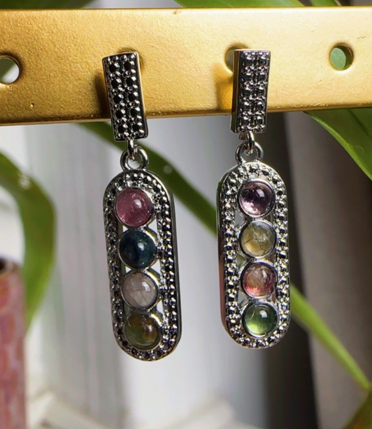 Rainbow Tourmaline Earstuds
