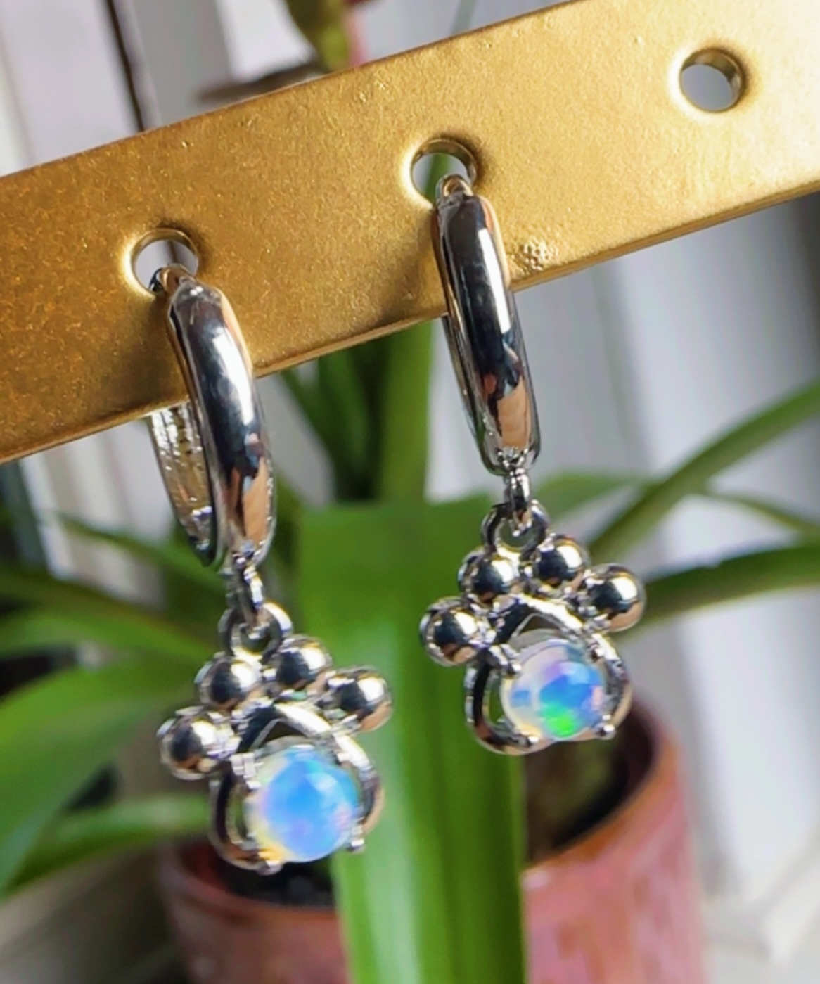 Opal Paw earrings
