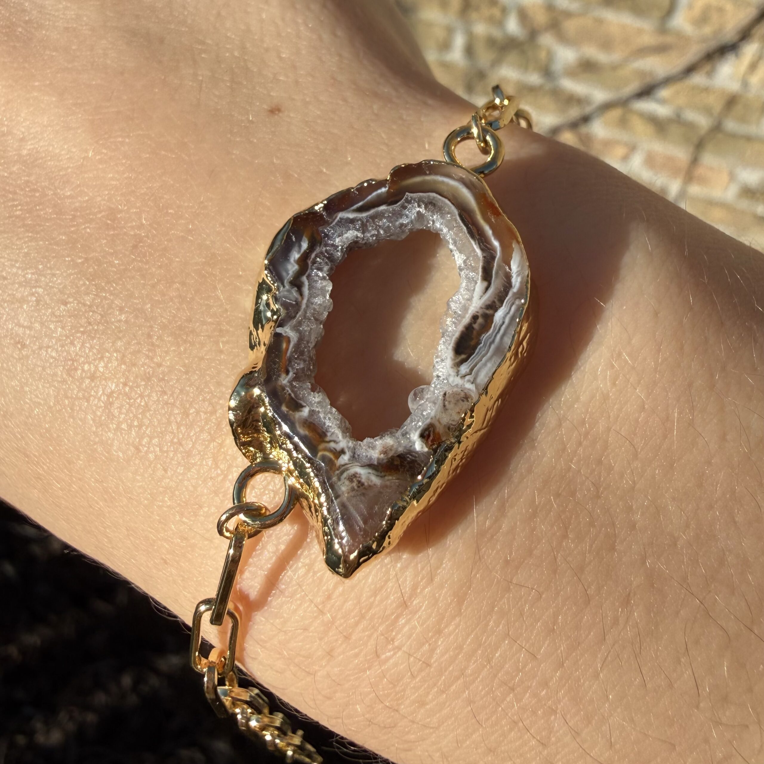 Druzy Agate Bracelet 18K Gold - Image 2