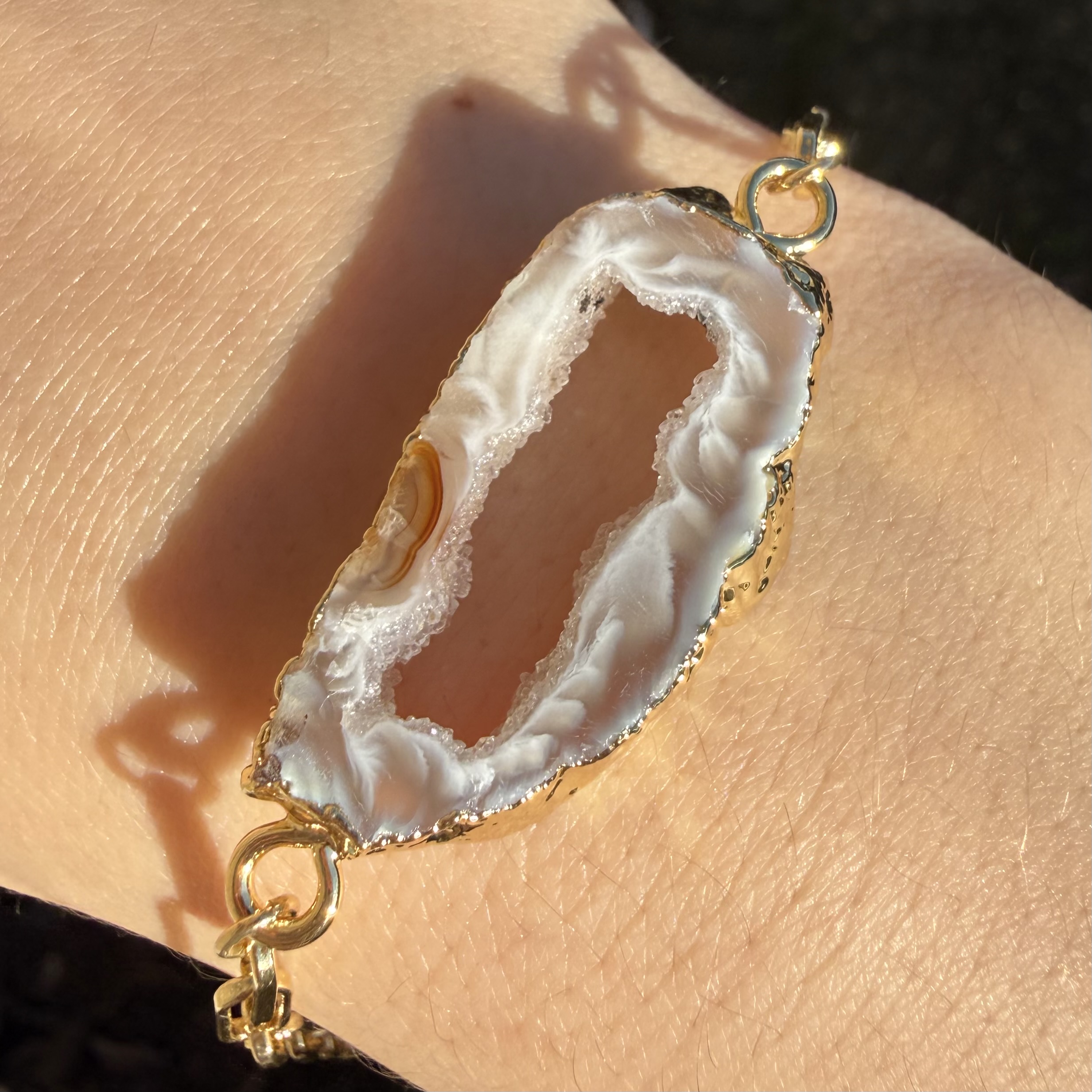 Druzy Agate Bracelet 18K Gold - Image 2