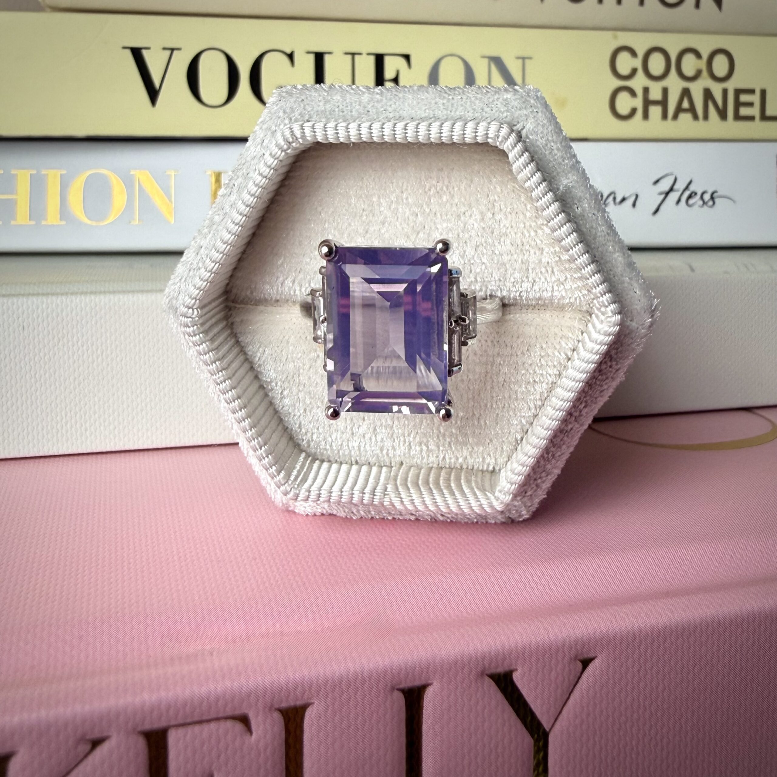 Lavender Moon Quartz Statement Ring