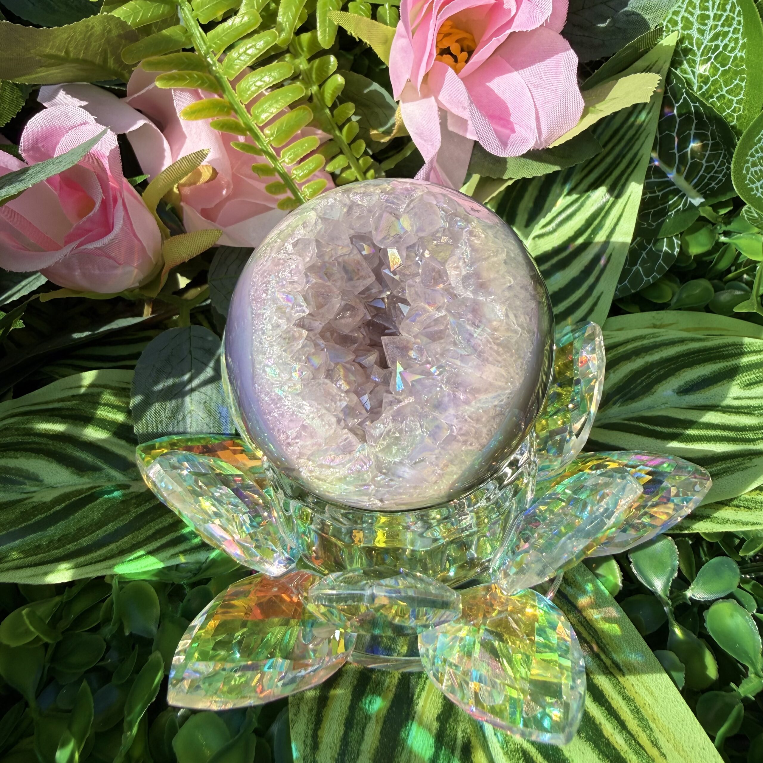 Fairy Treasure Druzy Angel Aura Amethyst Agate Sphere