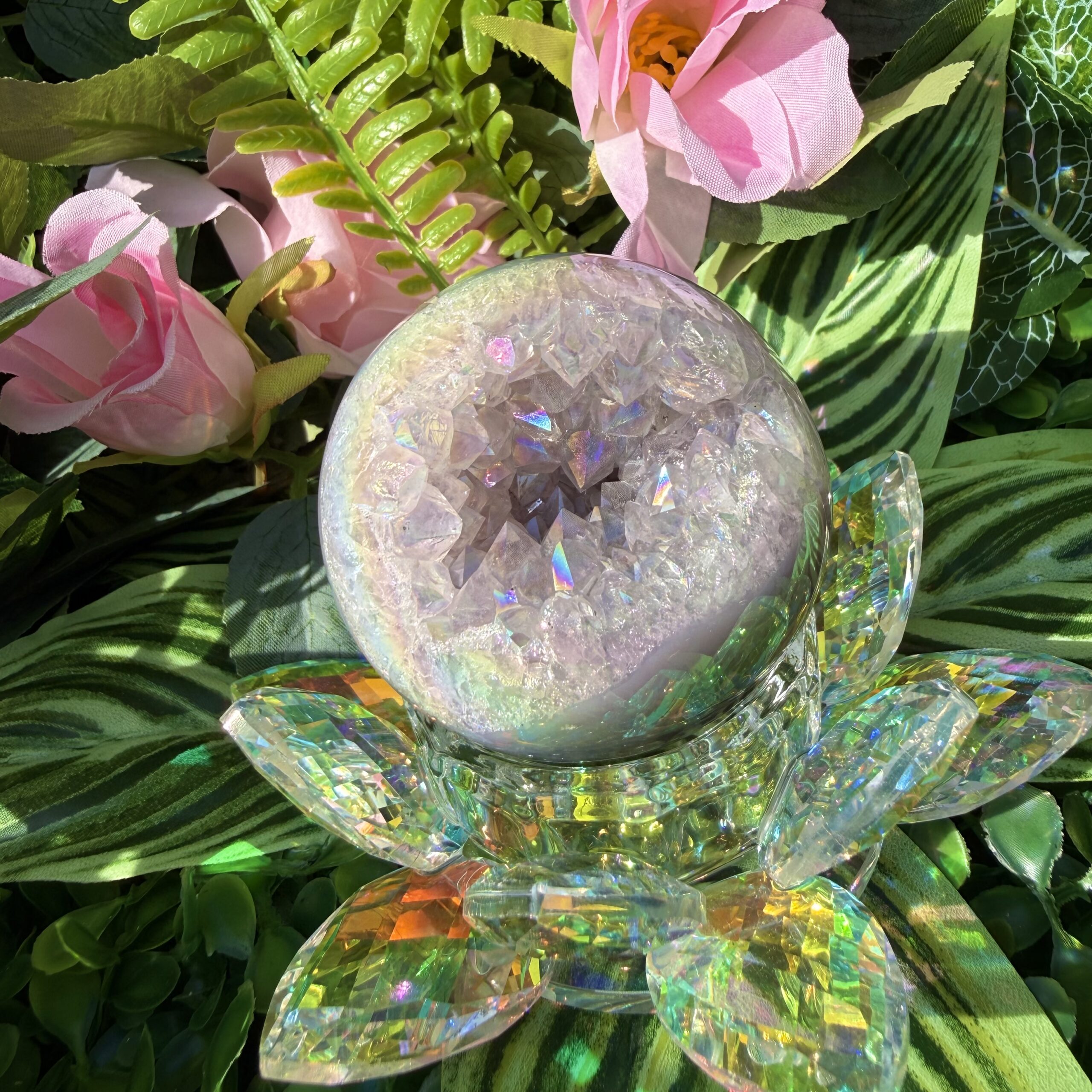 Fairy Treasure Druzy Angel Aura Amethyst Agate Sphere - Image 6