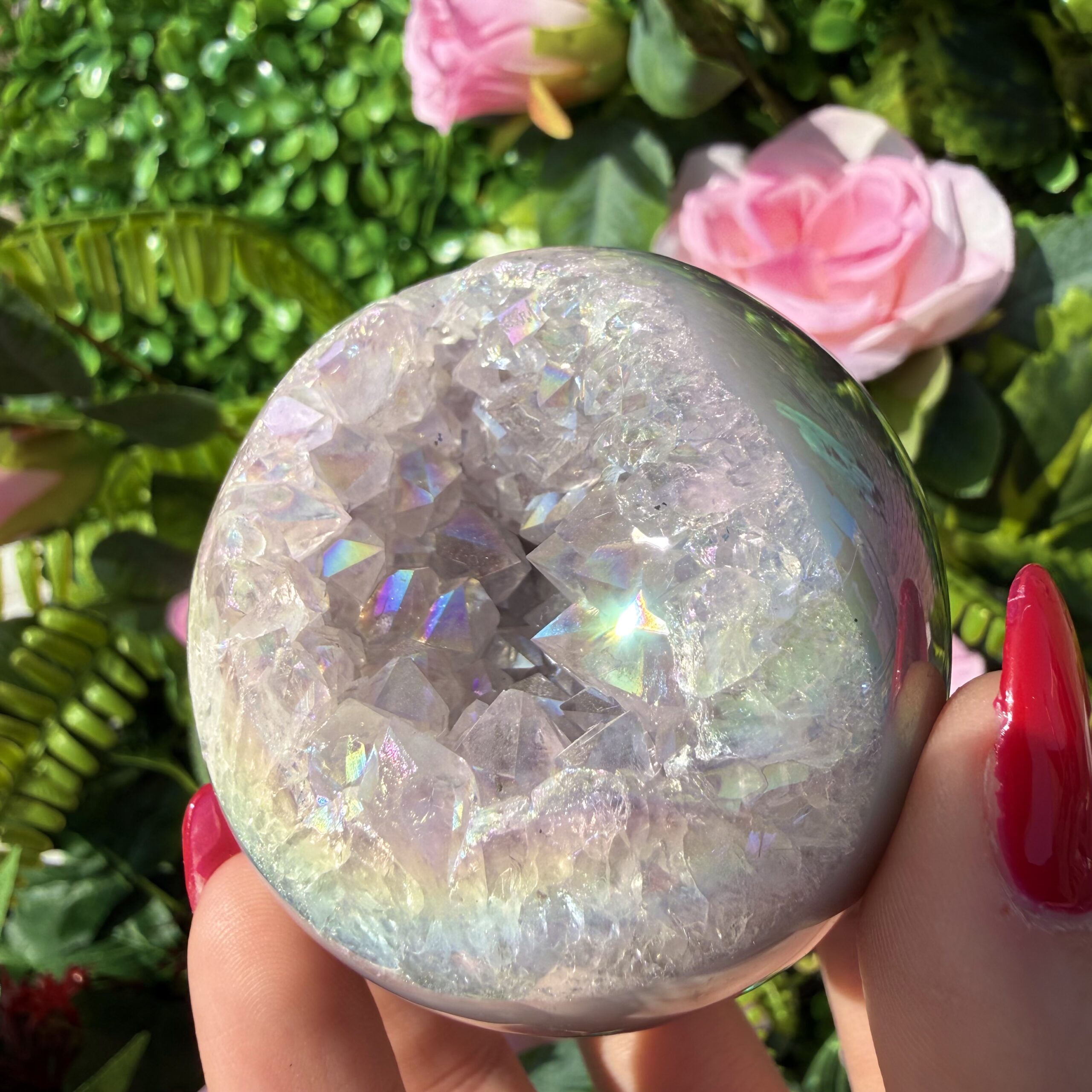 Fairy Treasure Druzy Angel Aura Amethyst Agate Sphere - Image 8