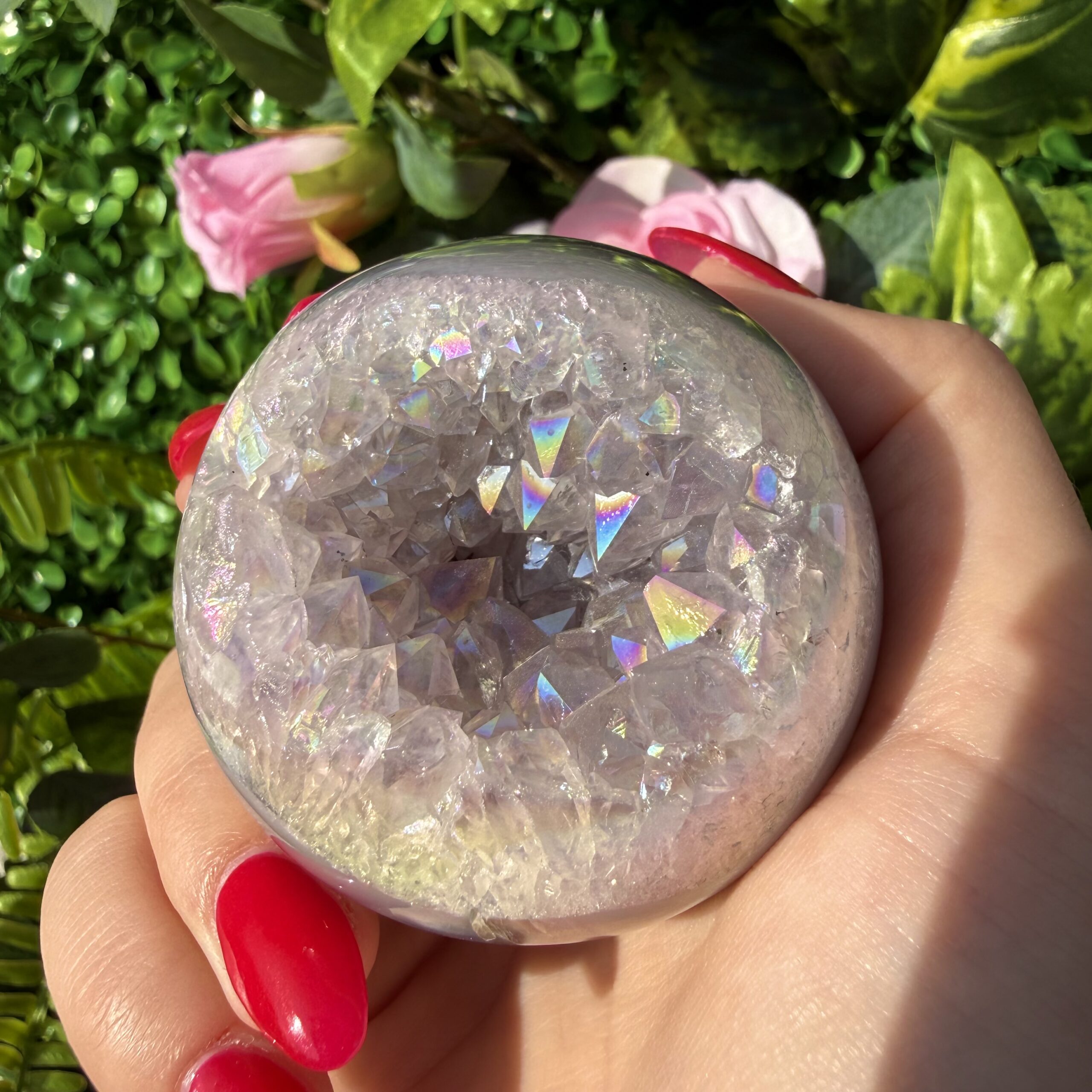 Fairy Treasure Druzy Angel Aura Amethyst Agate Sphere - Image 5