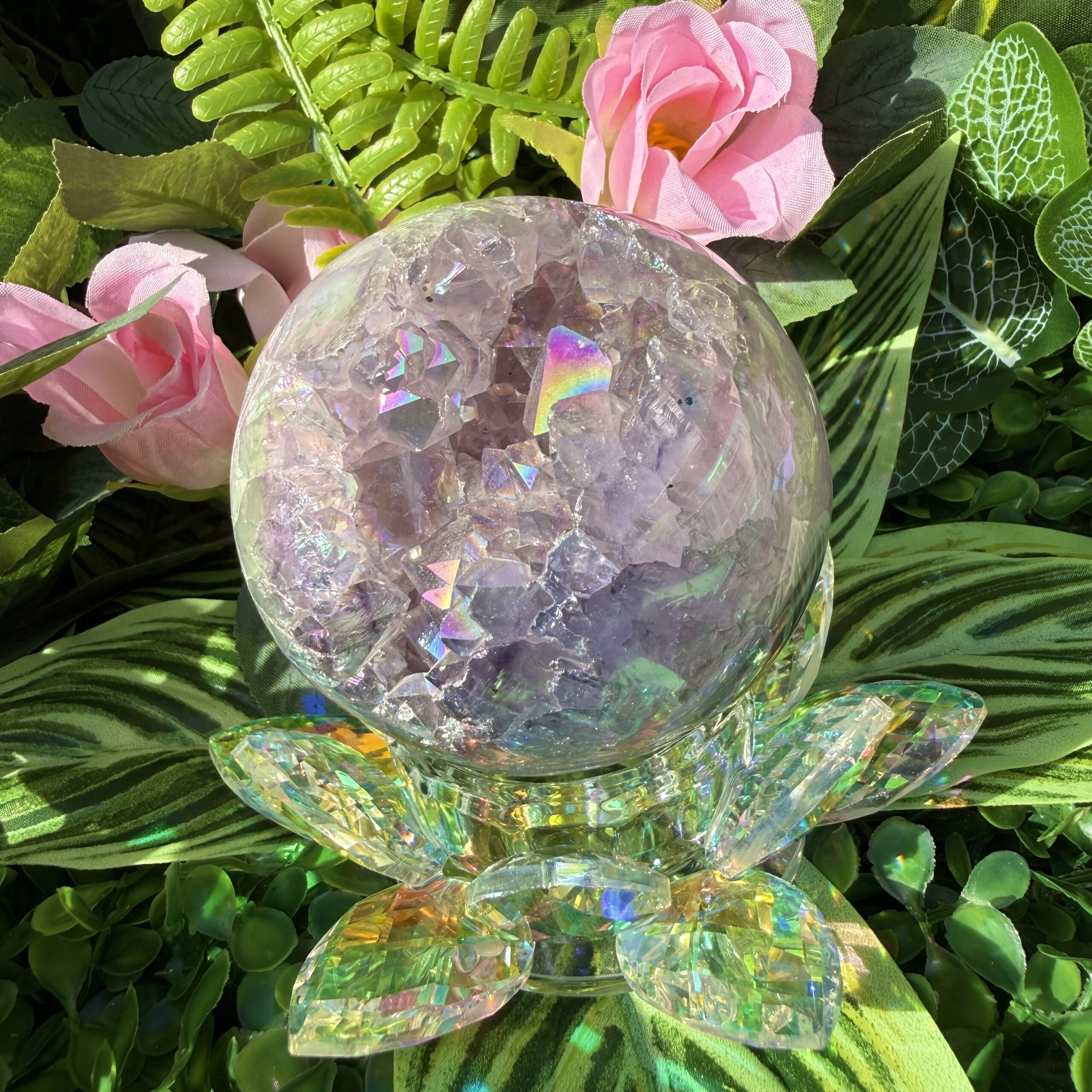 Fairy Treasure Agate Orbs Amethyst Angel Aura Statement Sphere