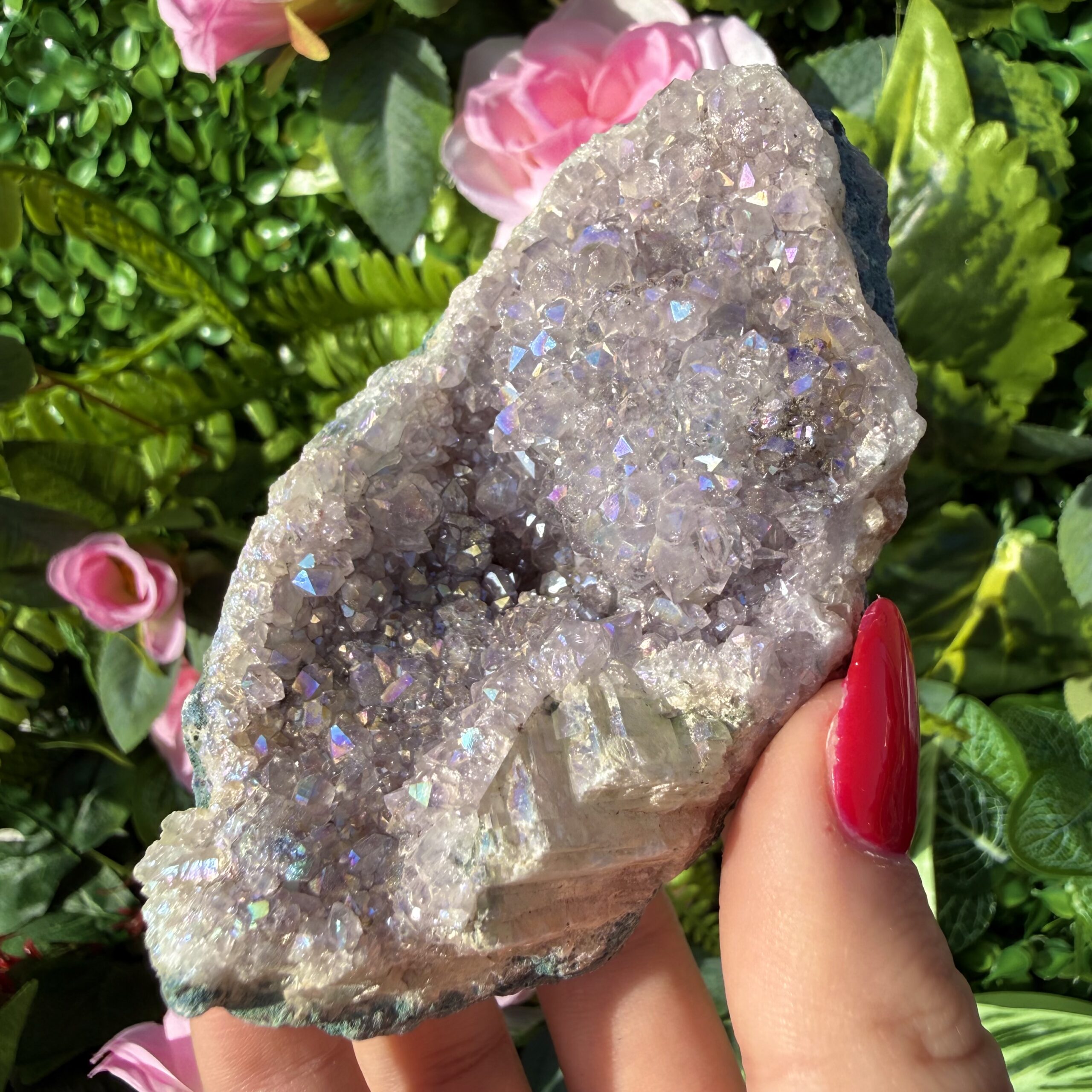 Fairy Treasure Amethyst Angel Aura Rose Cluster - Image 2