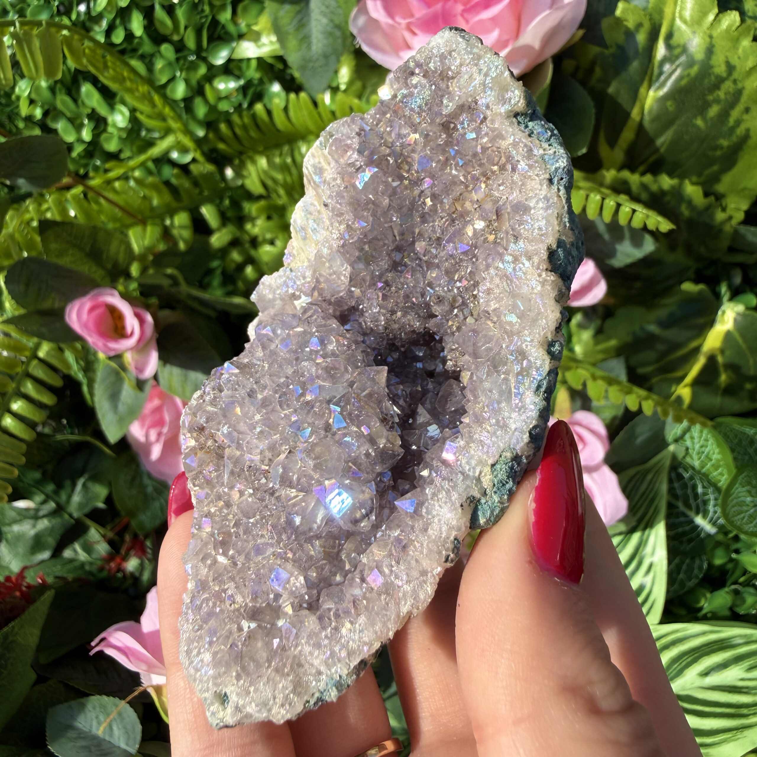 Fairy Treasure Amethyst Angel Aura Rose Cluster - Image 3