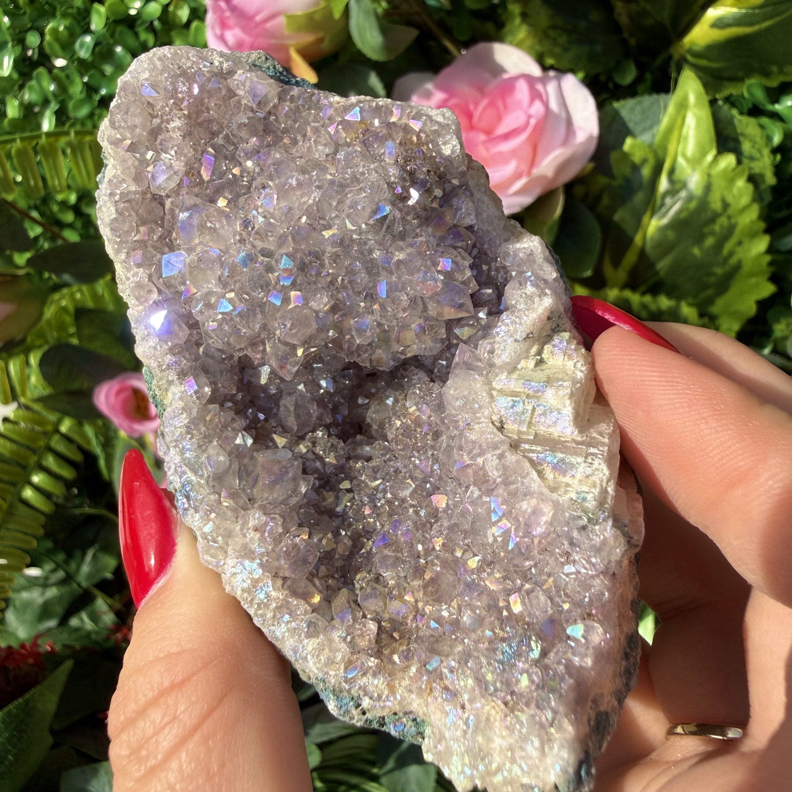 Fairy Treasure Amethyst Angel Aura Rose Cluster - Image 4
