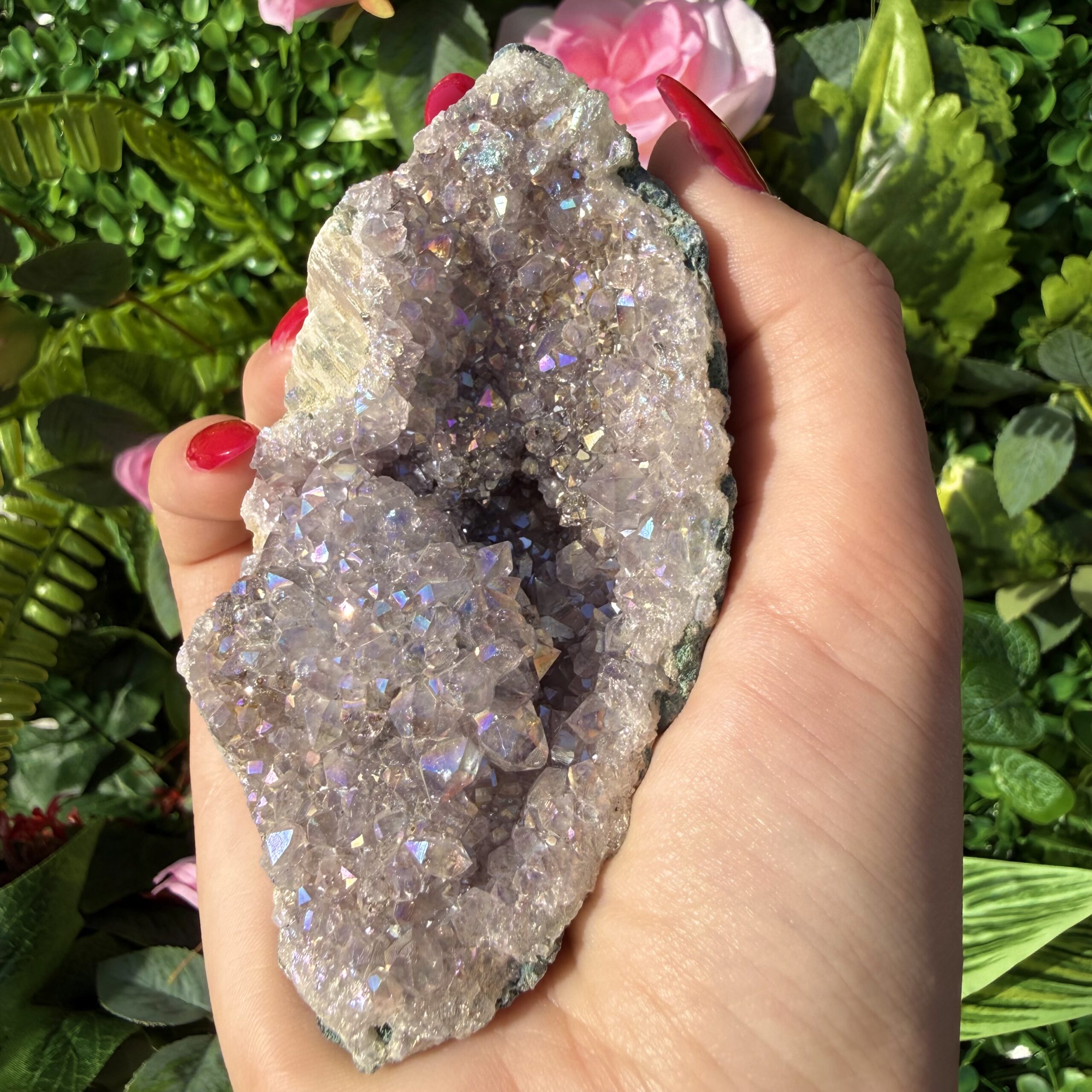 Fairy Treasure Amethyst Angel Aura Rose Cluster - Image 5