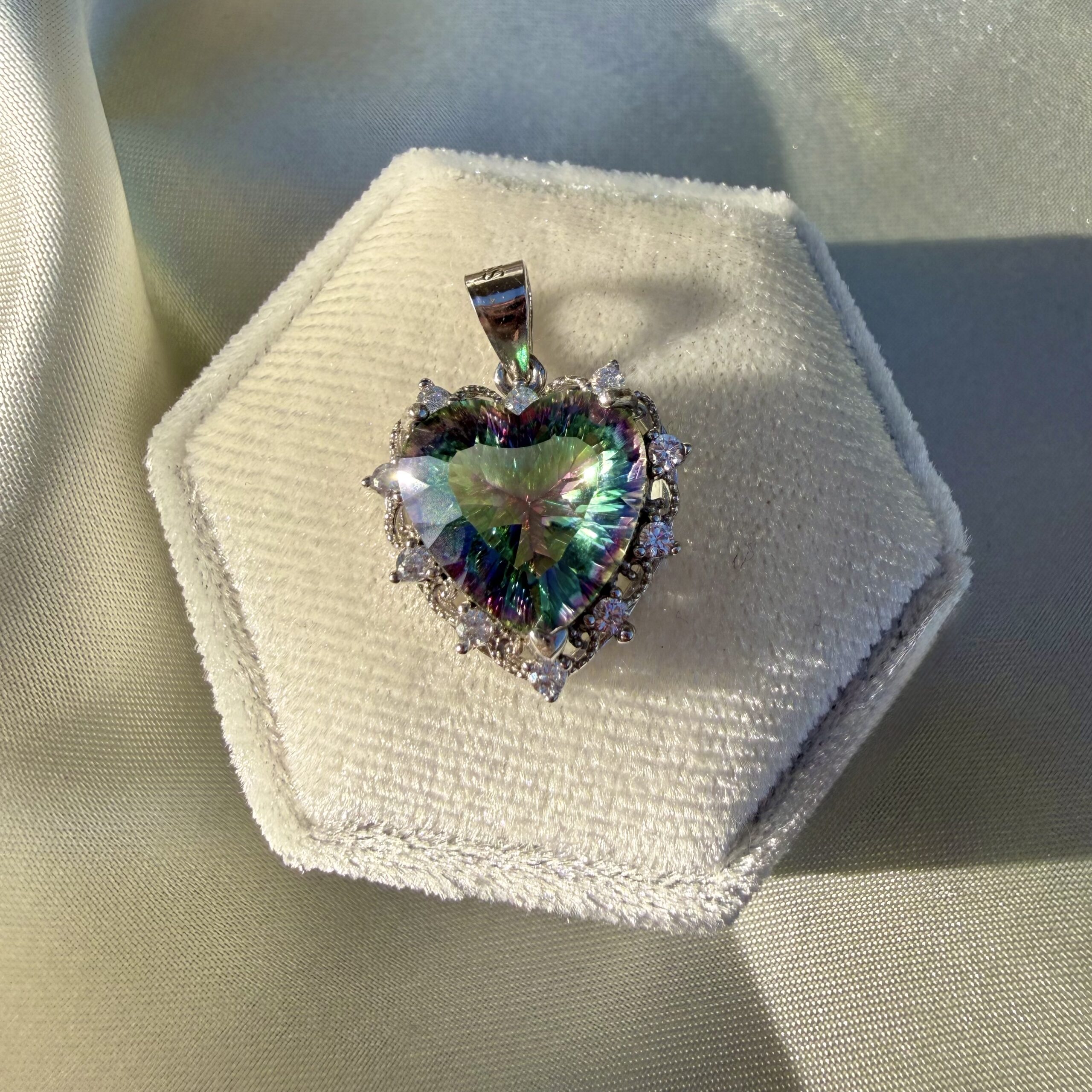 Mystic Topaz Heart Gem Pendant - Image 2