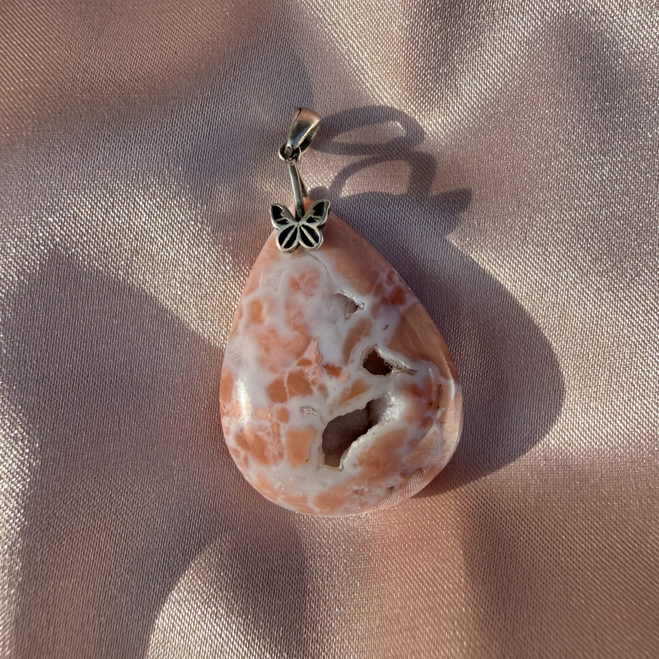 Butterfly Druzy Cotton Candy Pendant - Image 2
