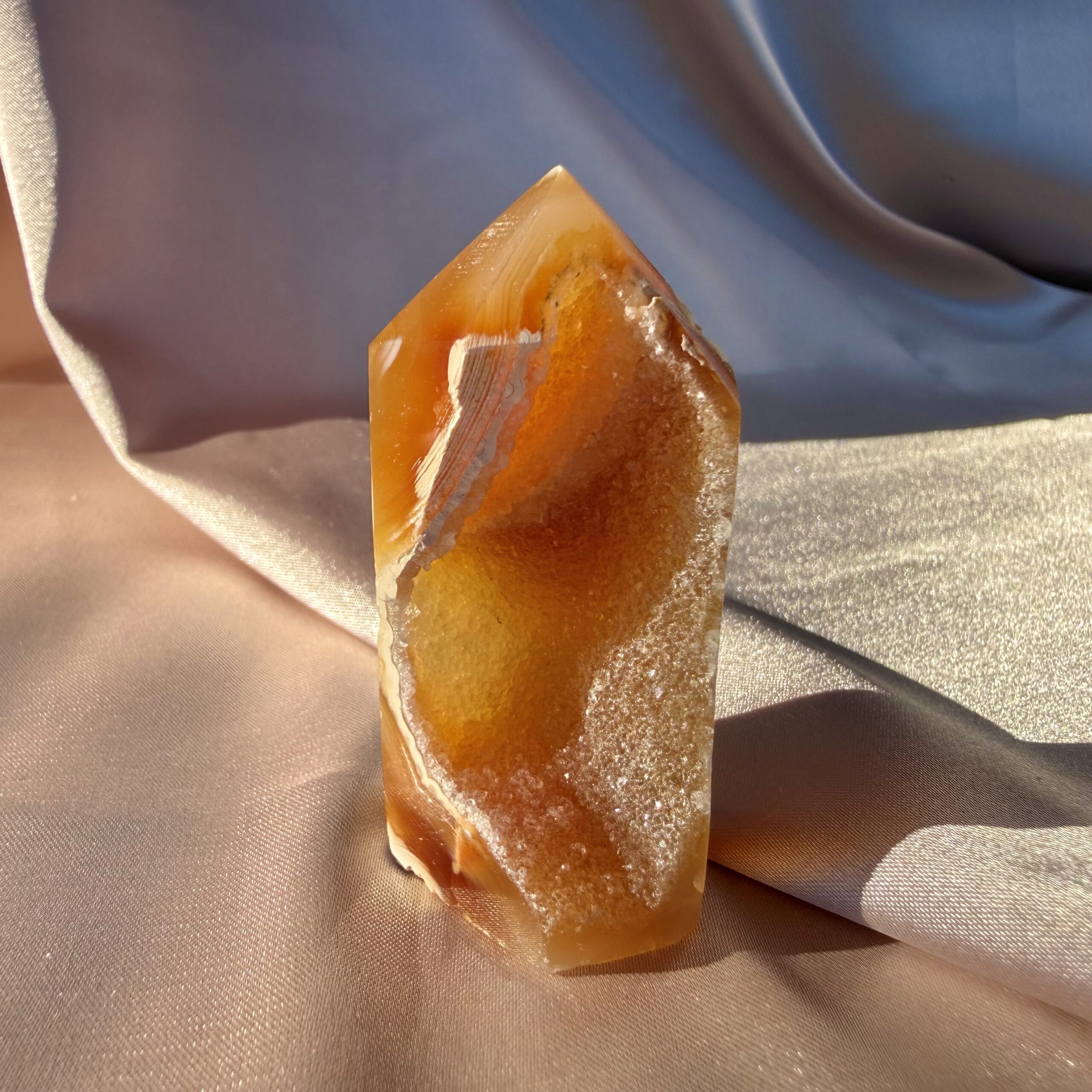 Carnelian Druzy Tower Mango Sorbet