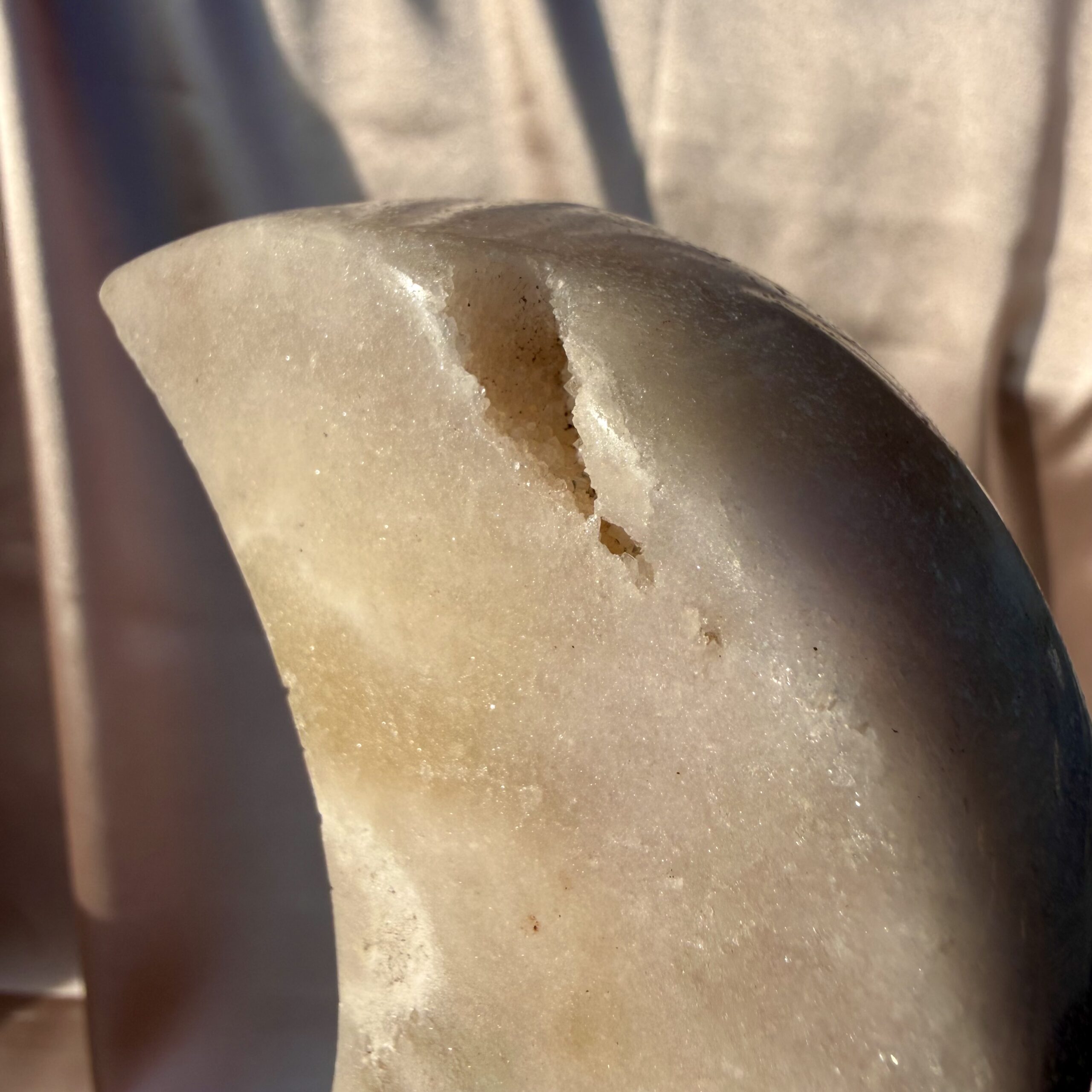 Pastel Pink Amethyst Moon on stand - Image 6