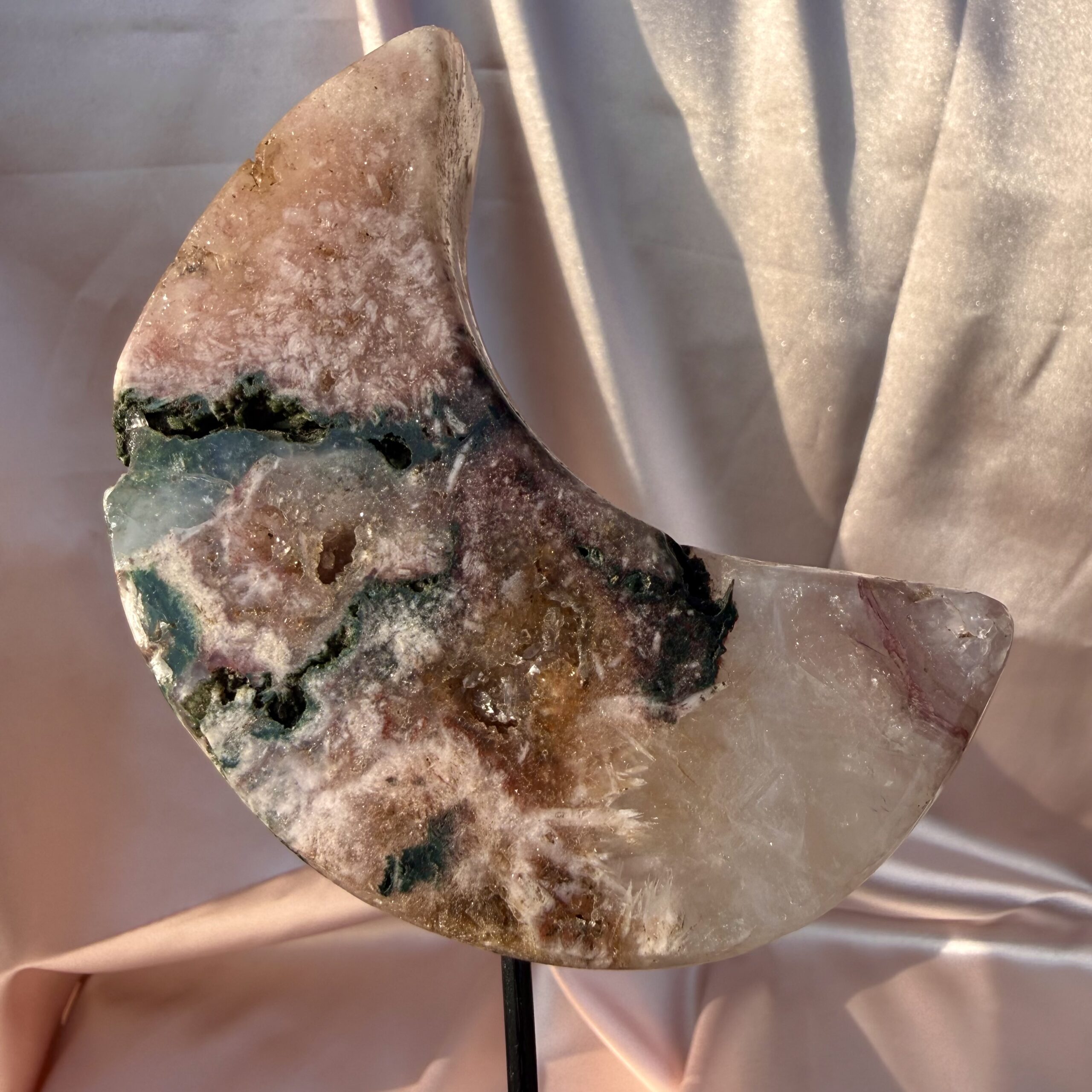 SPECIAL! Pink Amethyst Art Moon on stand - Image 7