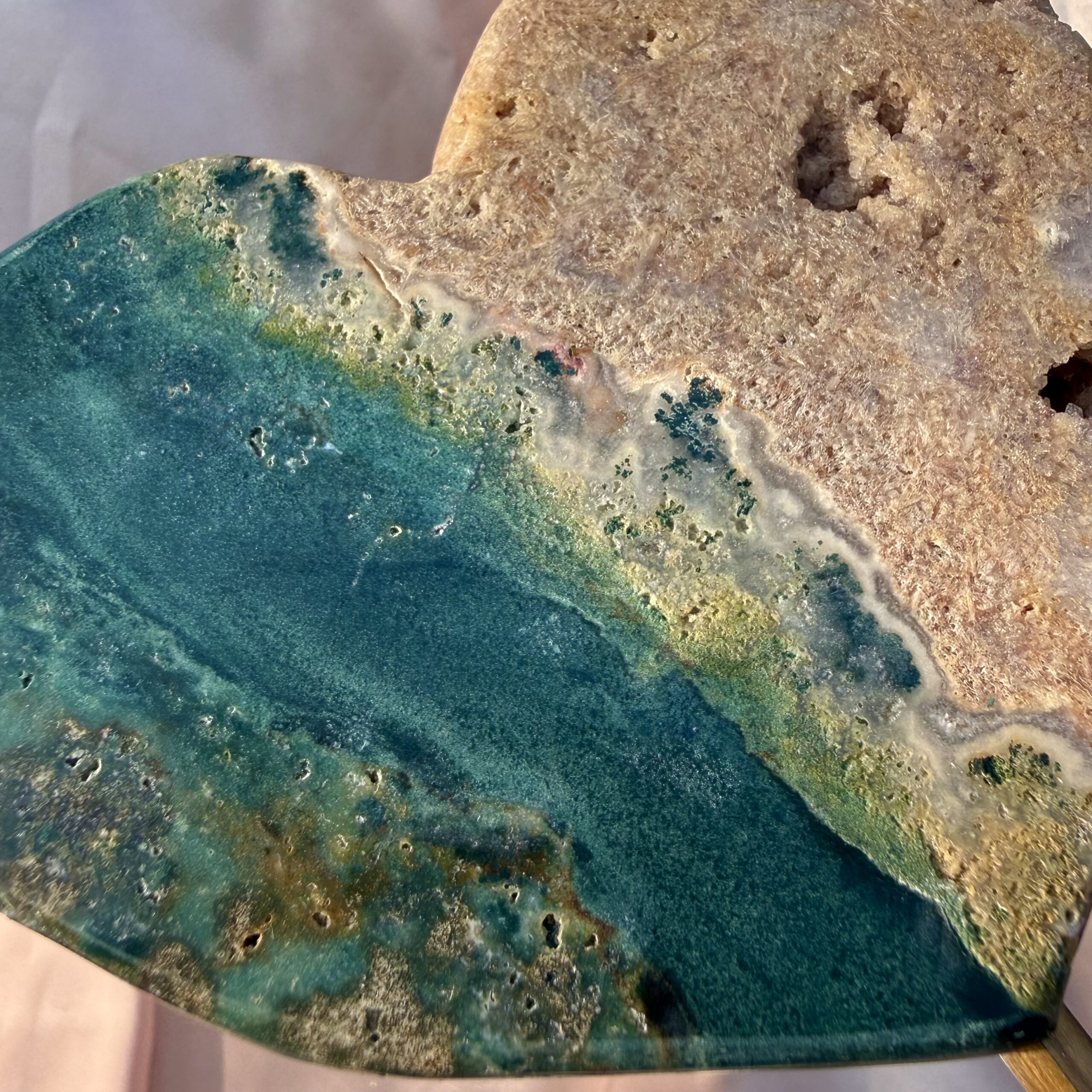 ULTRA SPECIAL! Yin Yang Energy Pink Amethyst Heart on stand