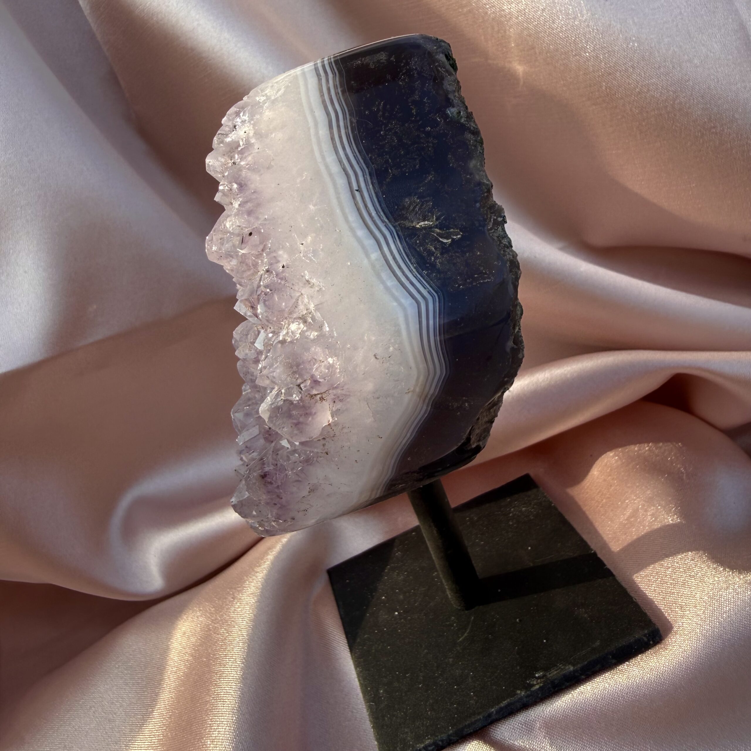 Agate & Lavender Amethyst on Stand - Image 5