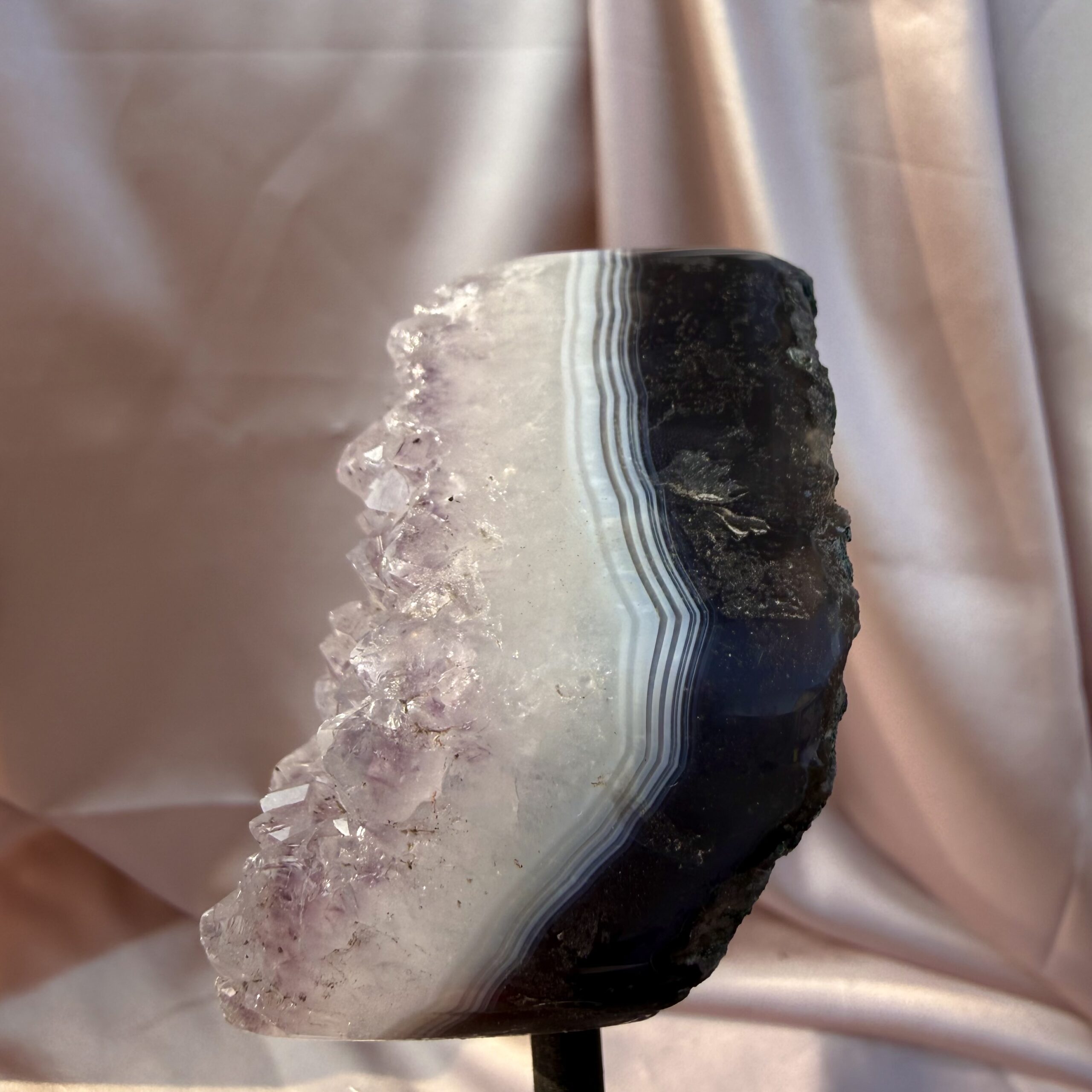 Agate & Lavender Amethyst on Stand - Image 2