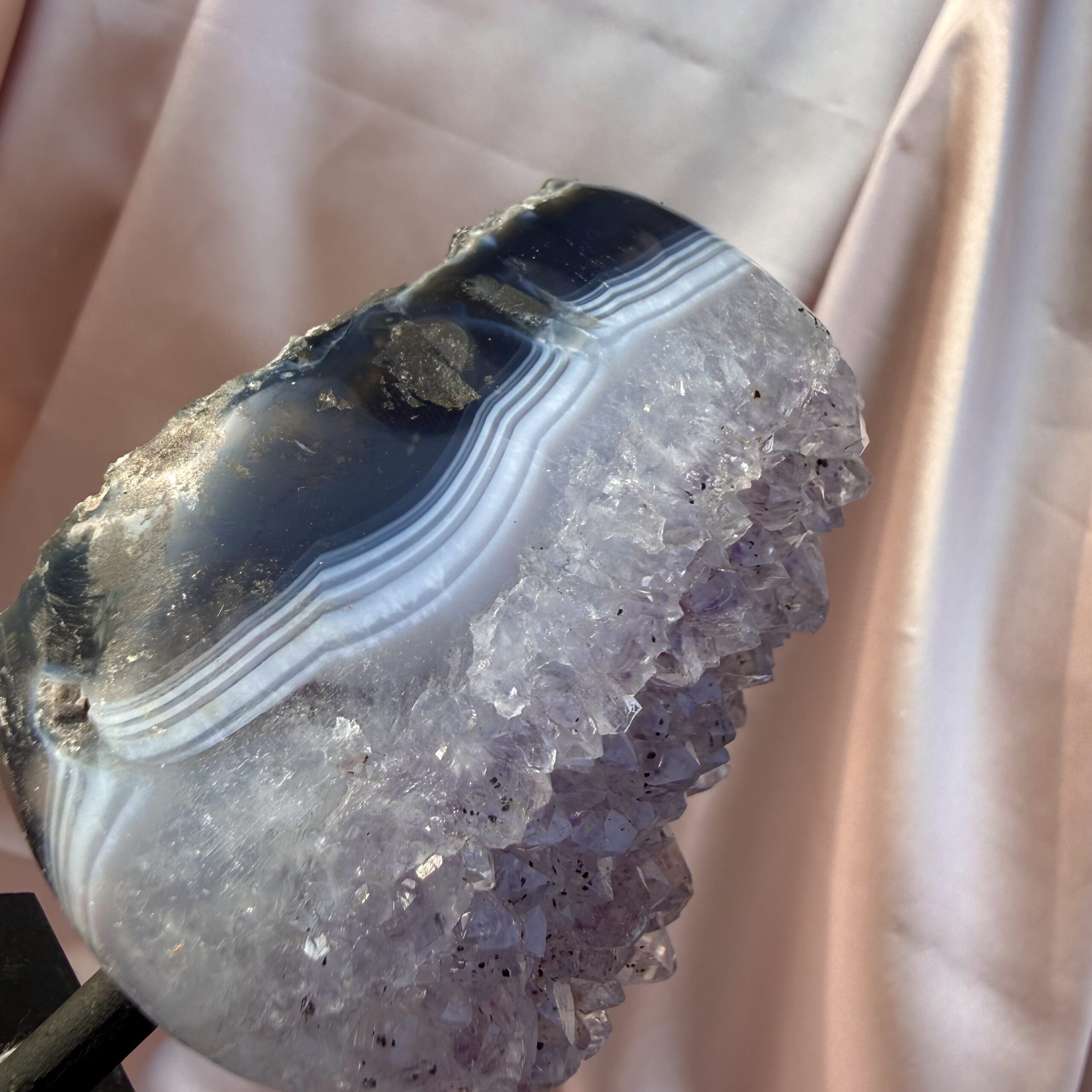 Agate & Lavender Amethyst on Stand - Image 3