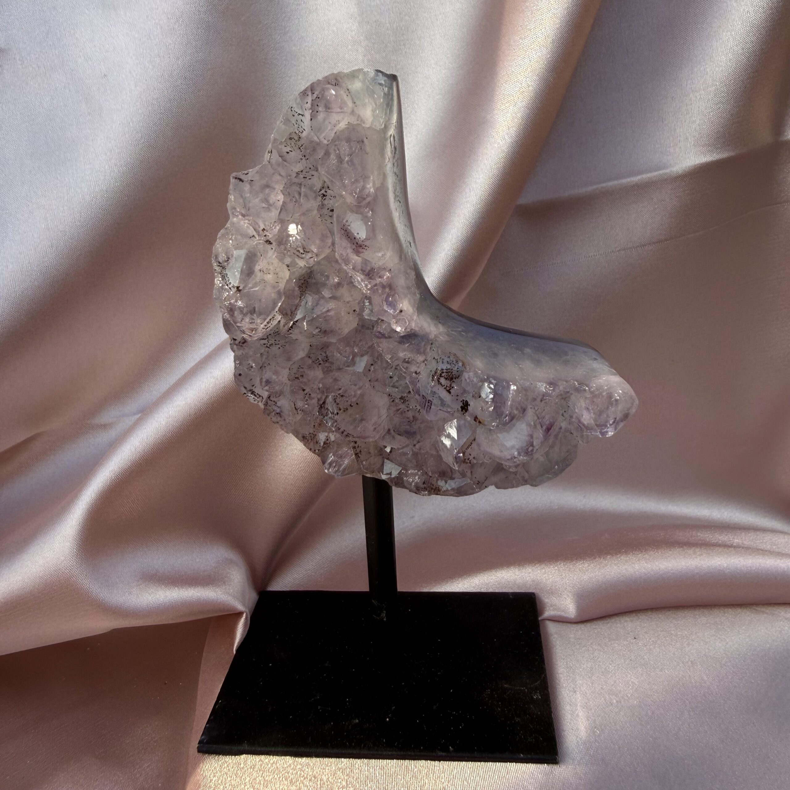 CUTIE! Agate & Lavender Amethyst Moon on stand - Image 2
