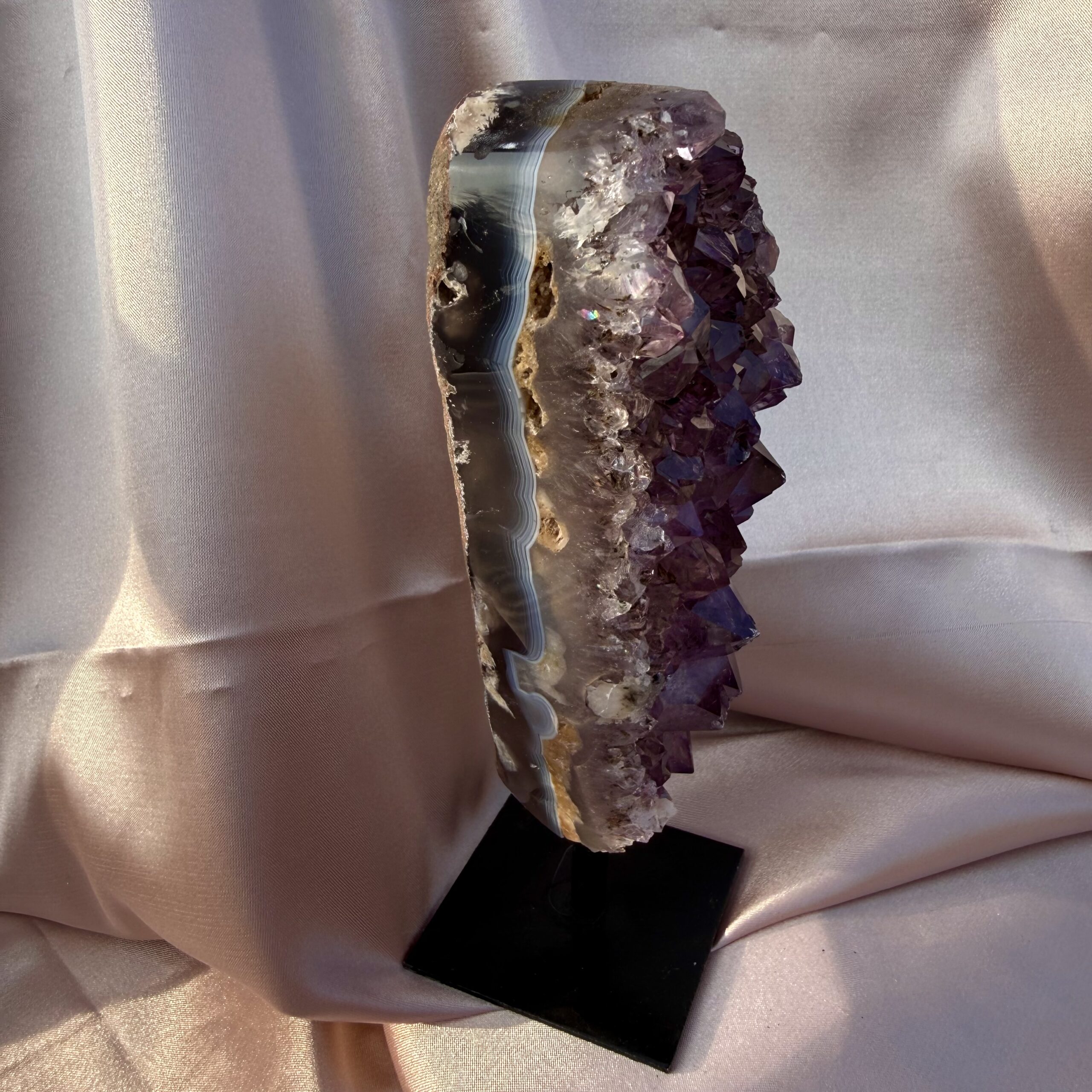 Agate & Deep Red Amethyst on stand - Image 3