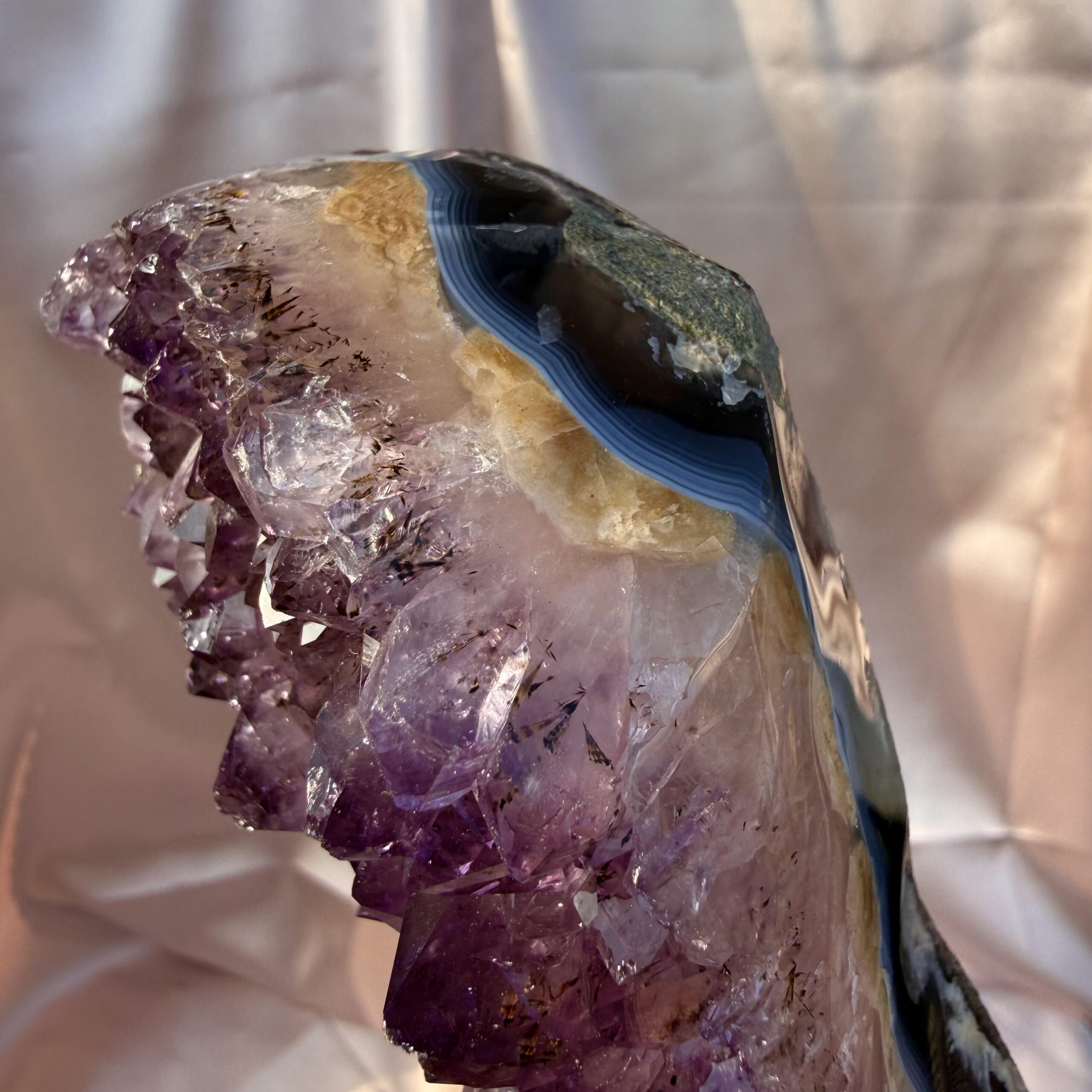 Agate & Deep Red Amethyst on stand - Image 4