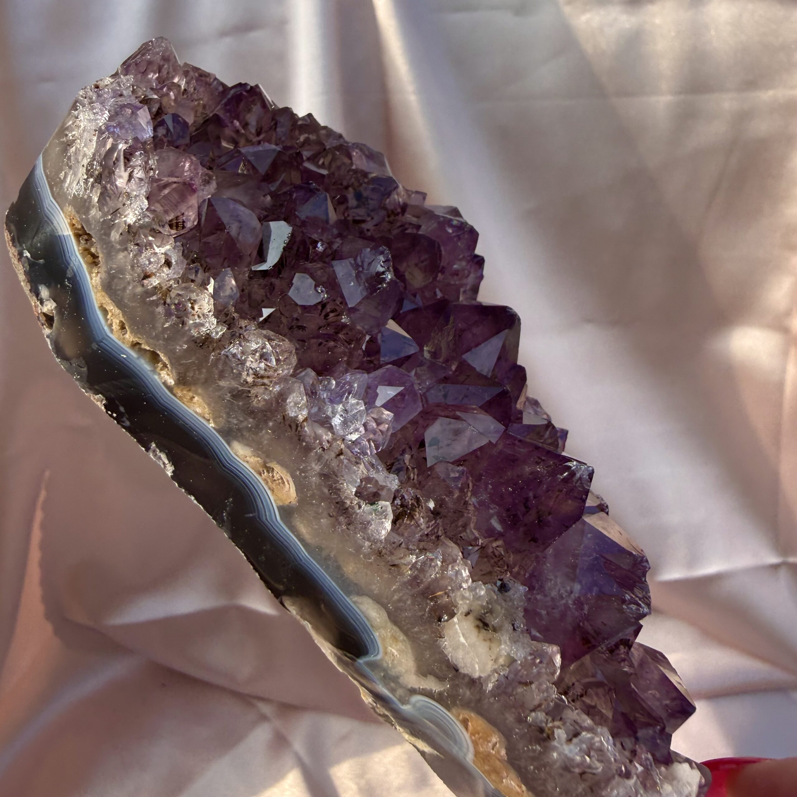 Agate & Deep Red Amethyst on stand - Image 6