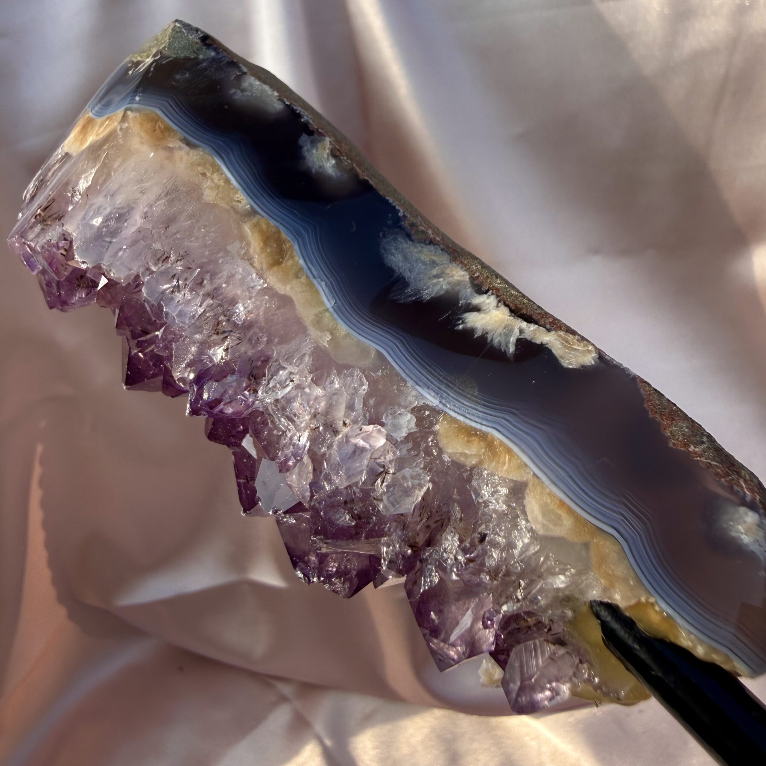 Agate & Deep Red Amethyst on stand - Image 5
