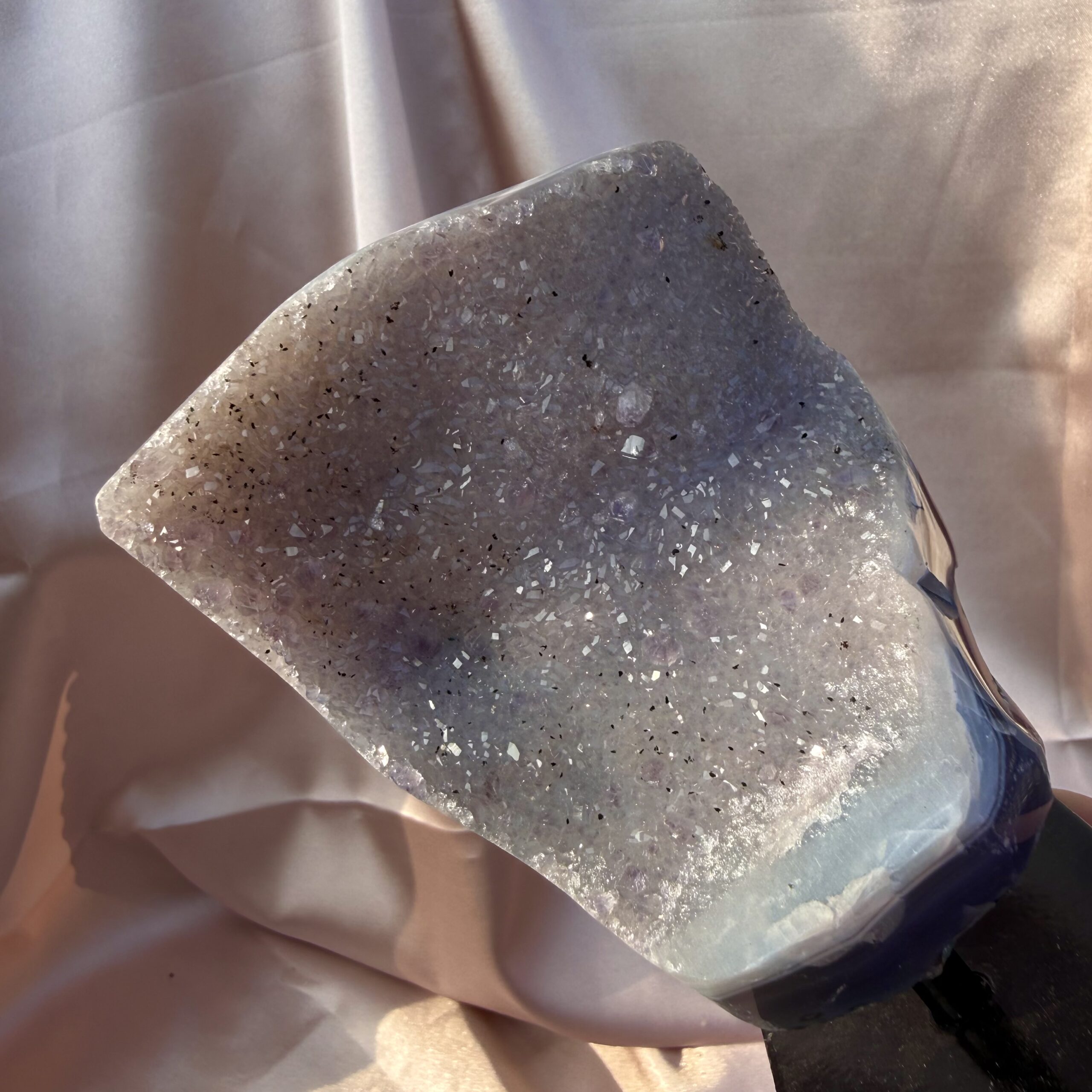 Agate & Lavender Amethyst on stand - Image 2