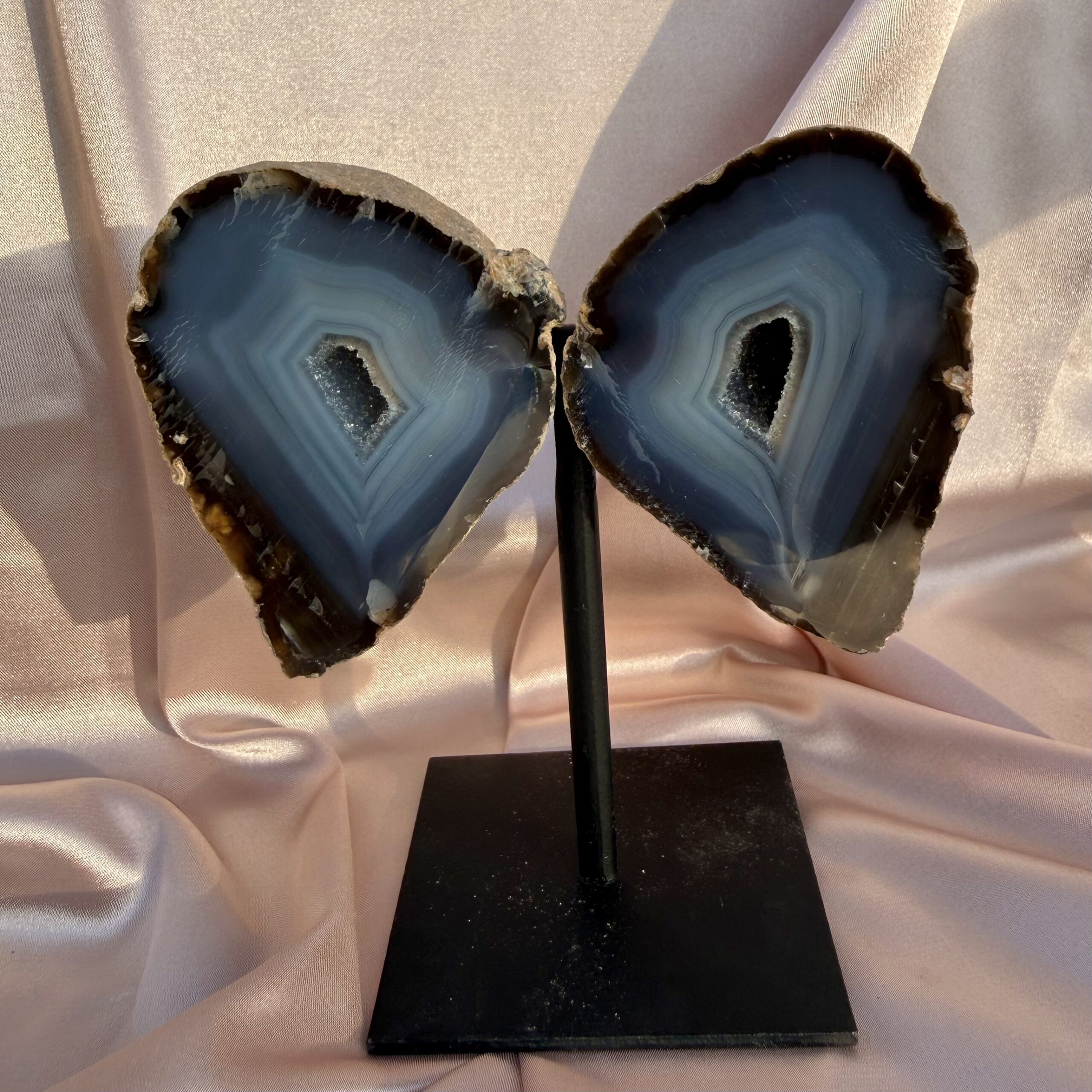 Twinflame Agate Pair on stand