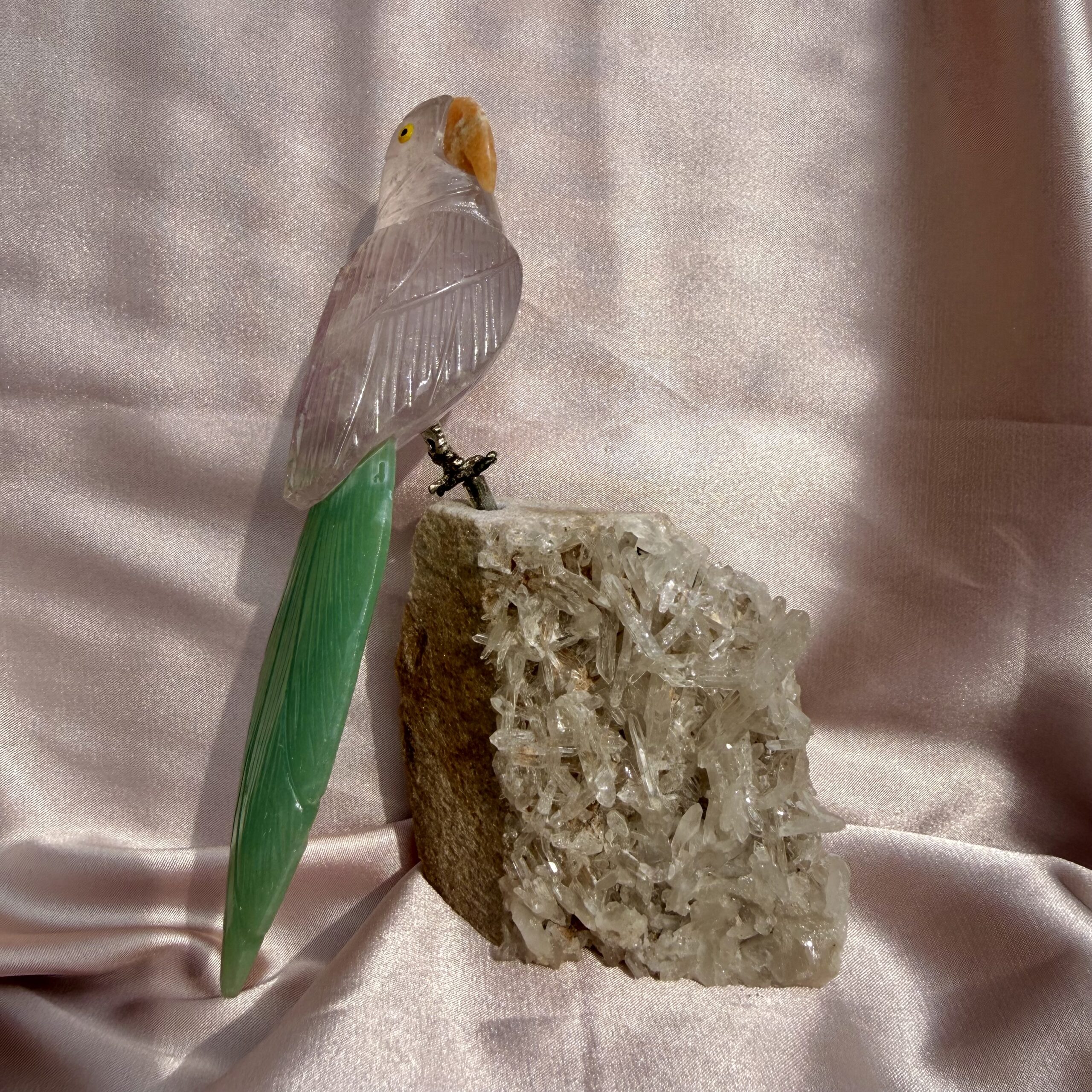 SPECIAL! Crystal bird carving on Clear Quartz🦜