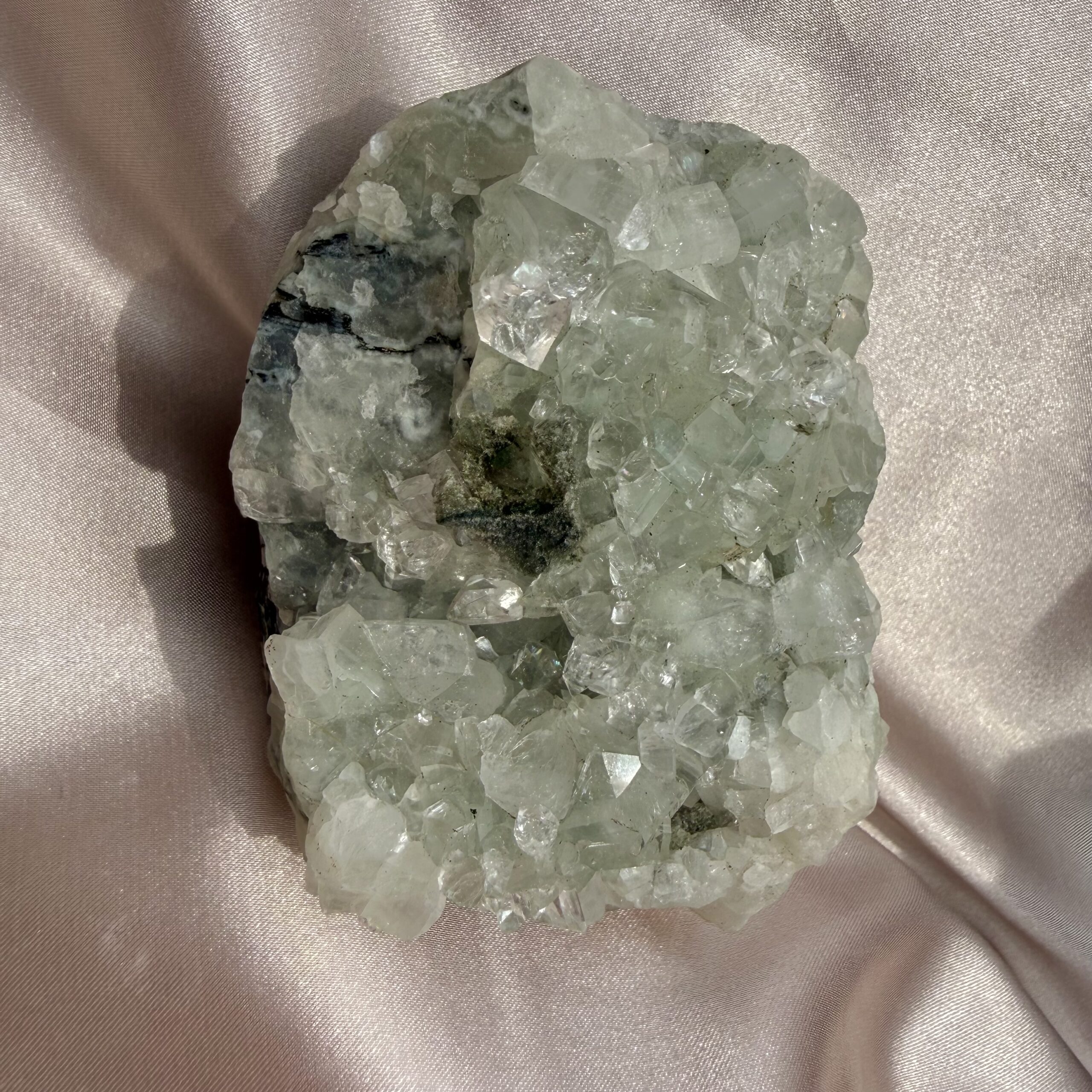 Diamond Apophyllite Cluster with Chalcedony & Stilbite — Reiki Charged Light