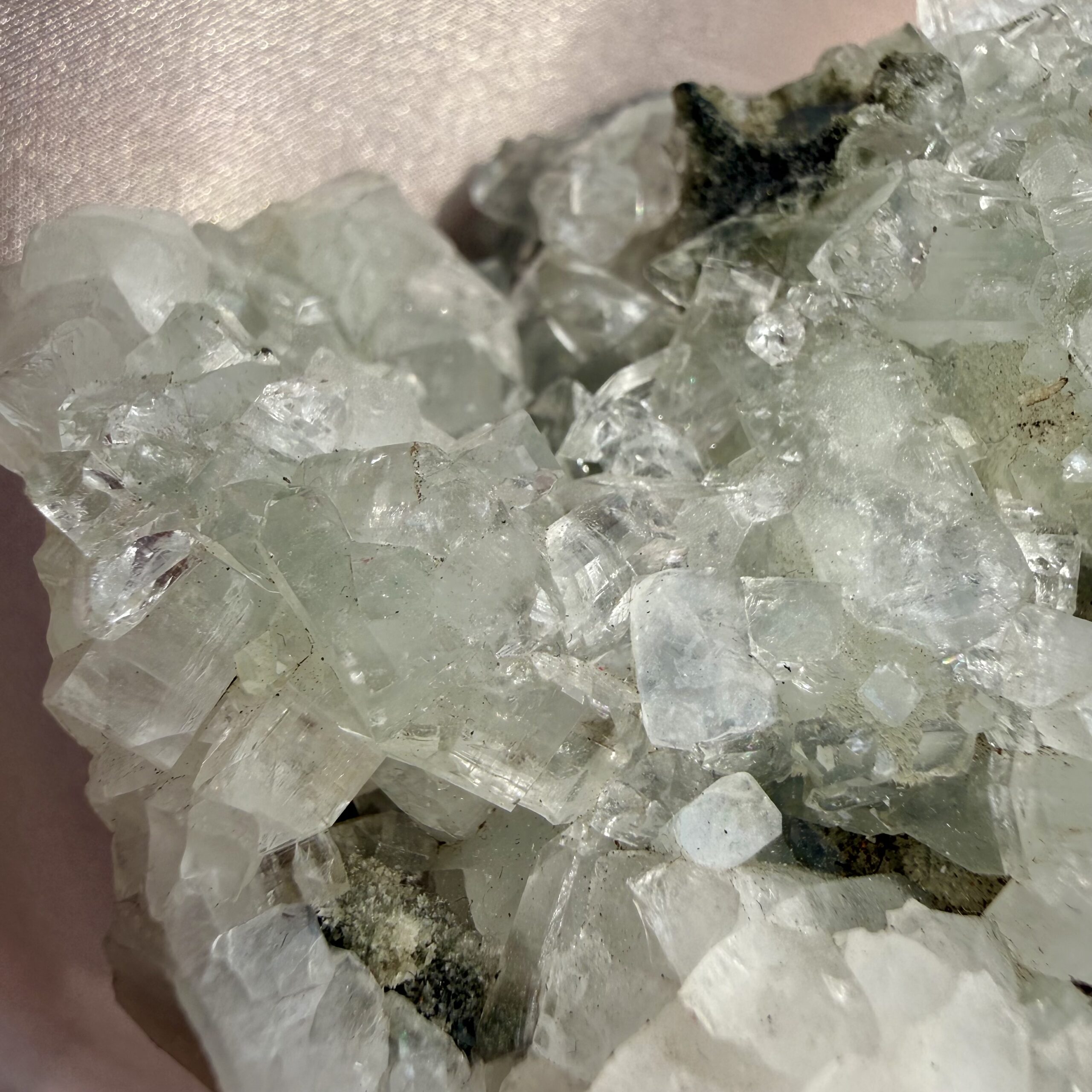 Diamond Apophyllite Cluster with Chalcedony & Stilbite — Reiki Charged Light - Image 3