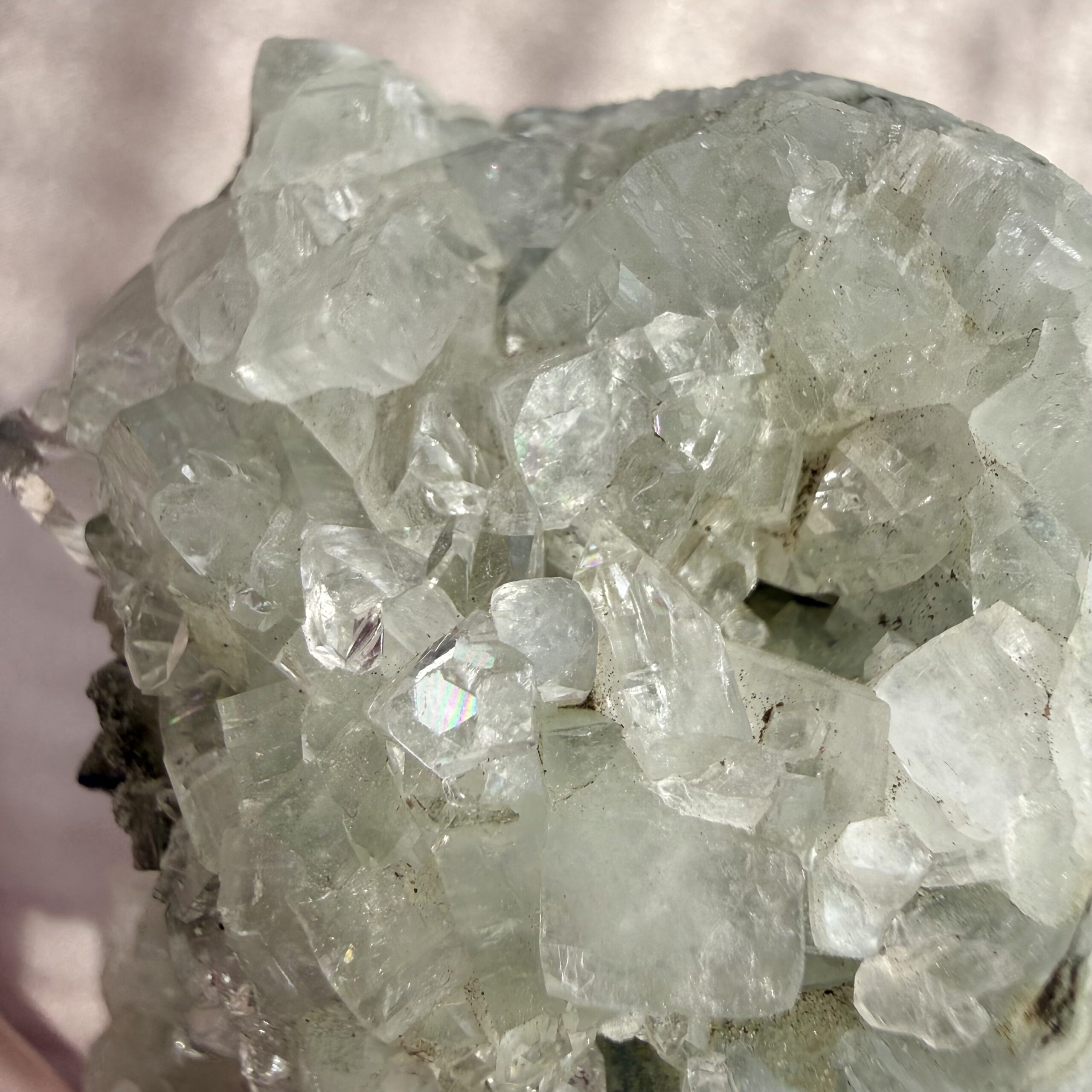 Diamond Apophyllite Cluster with Chalcedony & Stilbite — Reiki Charged Light - Image 8
